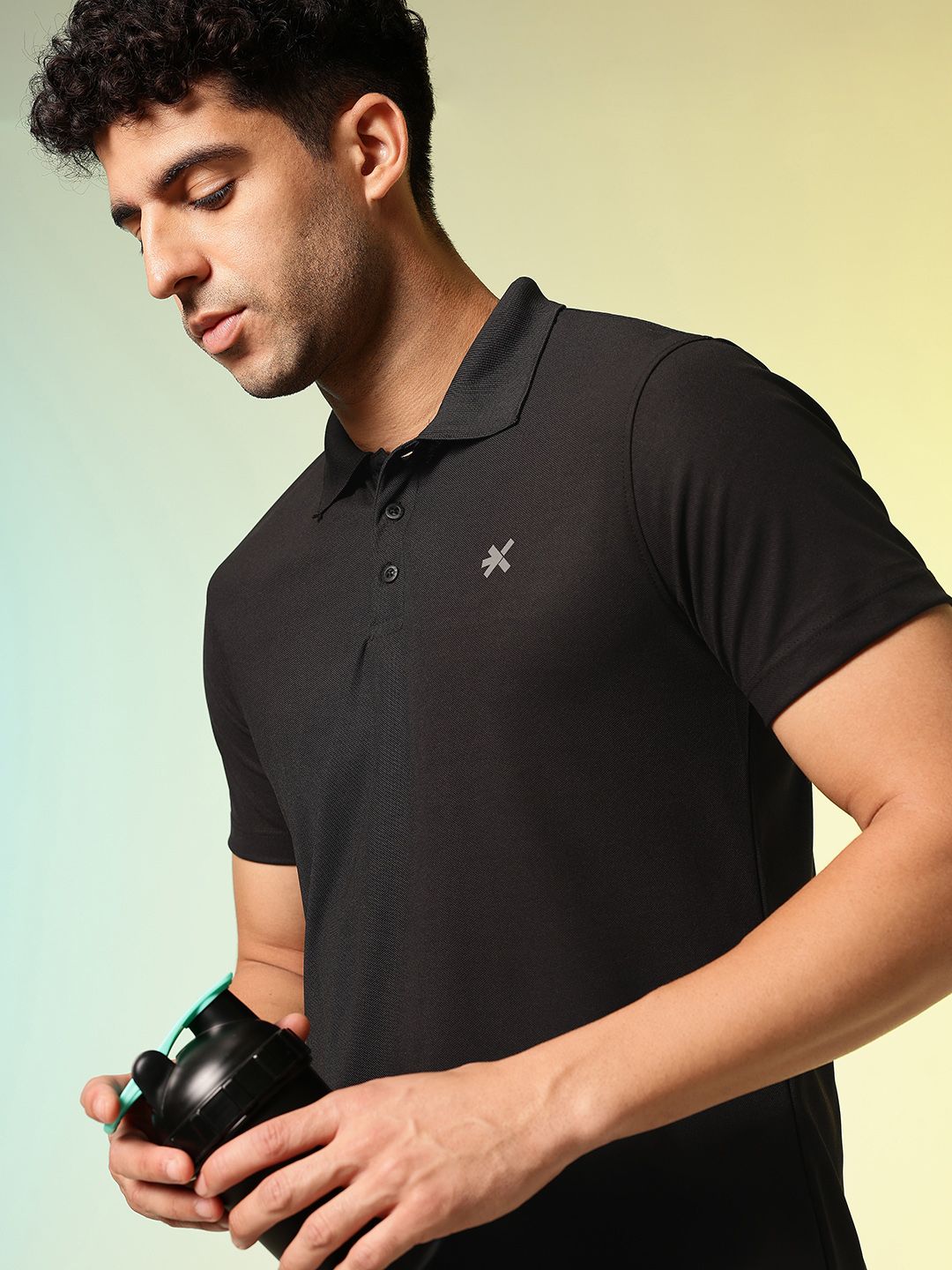 HRX by Hrithik Roshan Polo Collar Rapid-Dry Training T-shirt