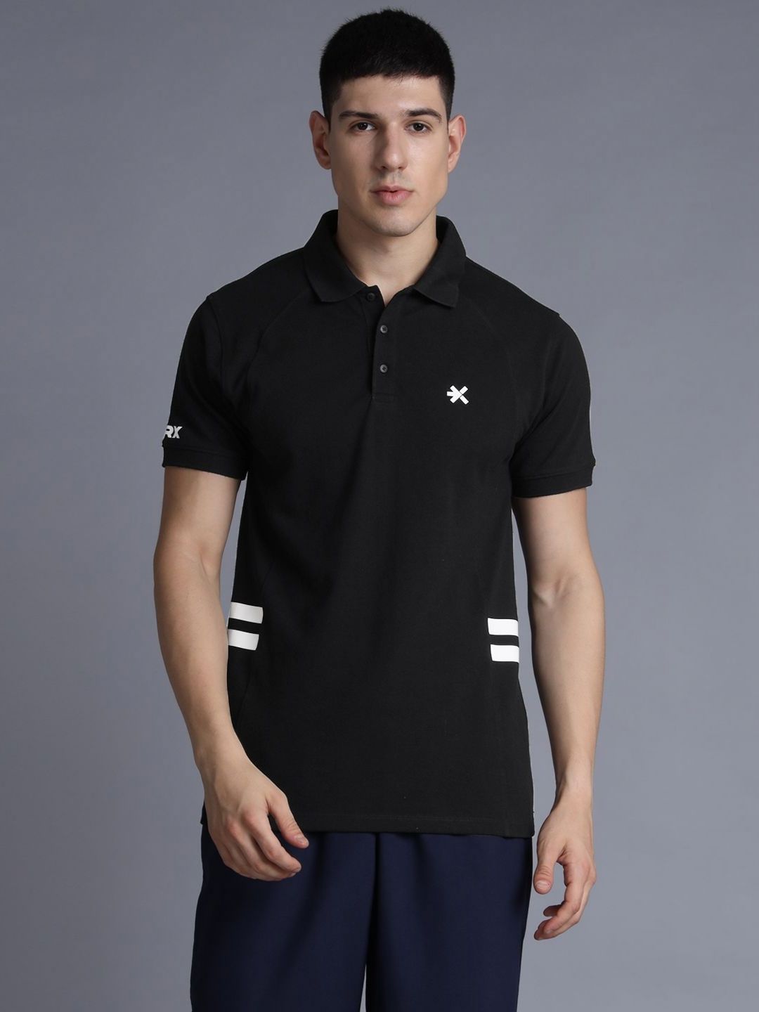 HRX by Hrithik Roshan Men Solid Polo Collar Cotton T-shirt