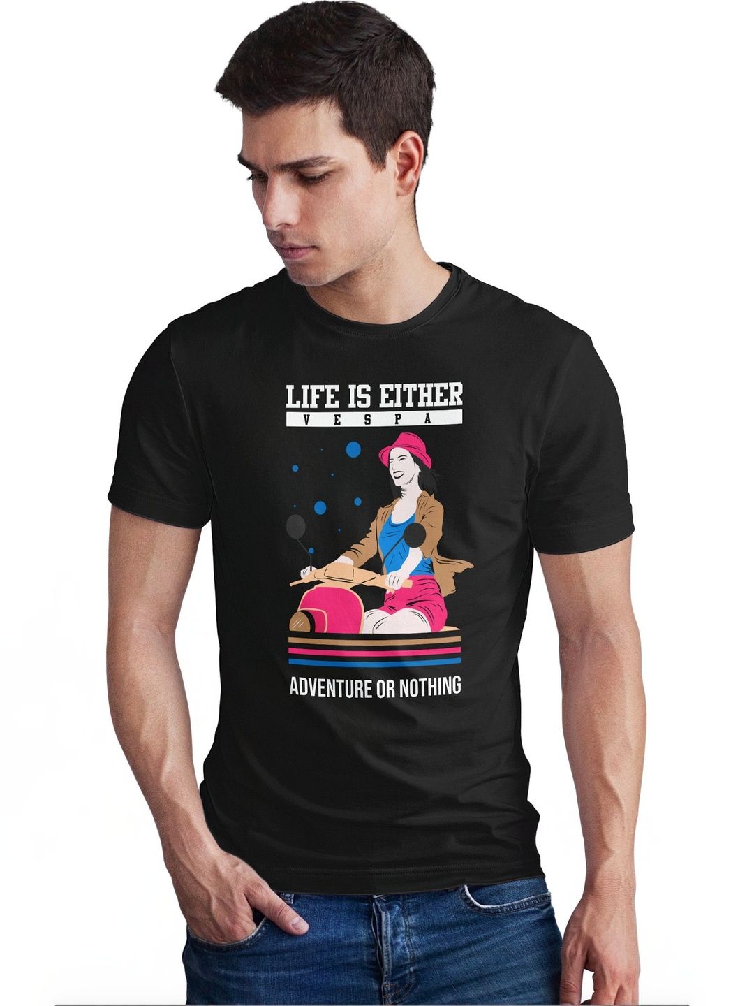 Seekbuylove Men Printed Bio Finish T-shirt