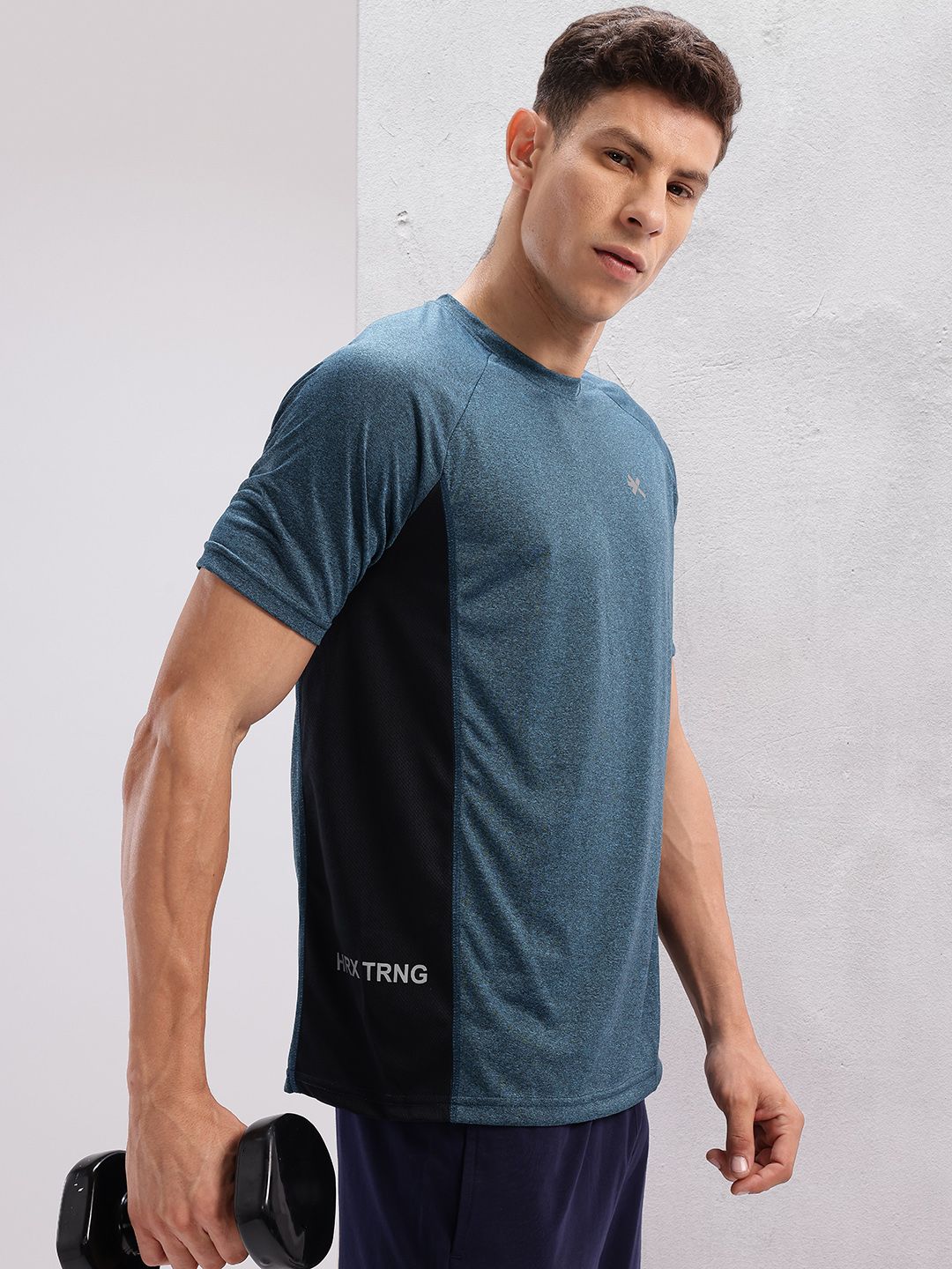 HRX by Hrithik Roshan Colourblocked Rapid-Dry Training T-shirt