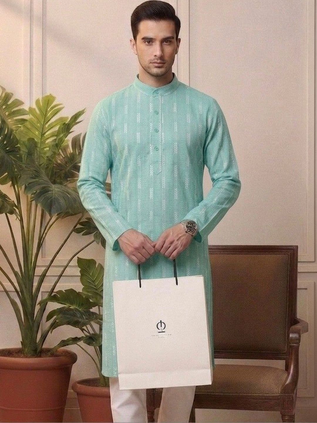 Sypher Boutique Woven Design Straight Kurta
