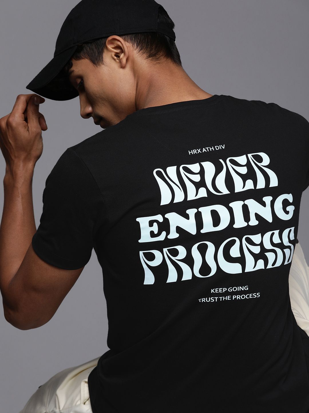 HRX by Hrithik Roshan Men Typography Printed Pure Cotton T-shirt