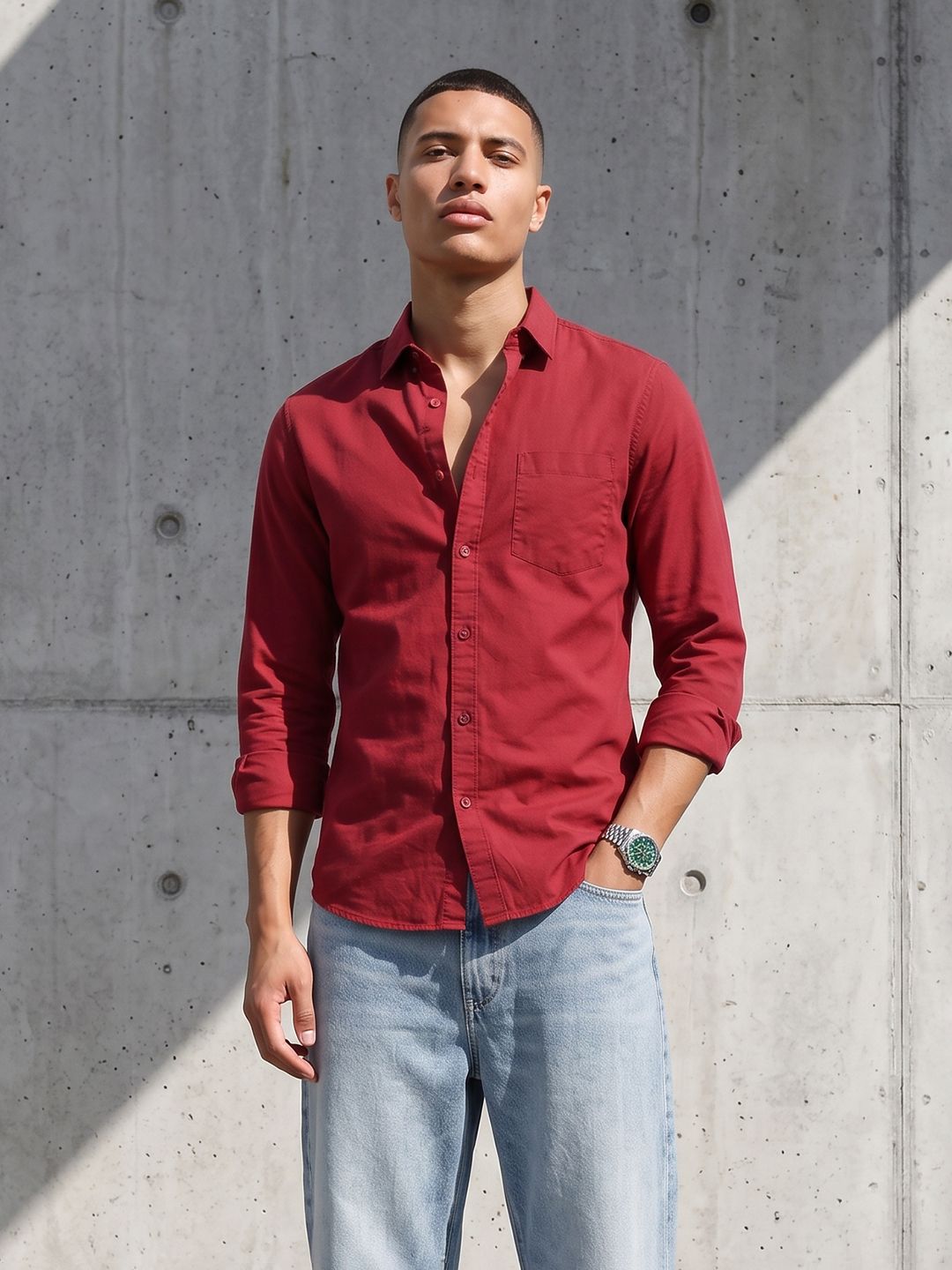 The Roadster Life Co. Spread Collar Casual Shirt