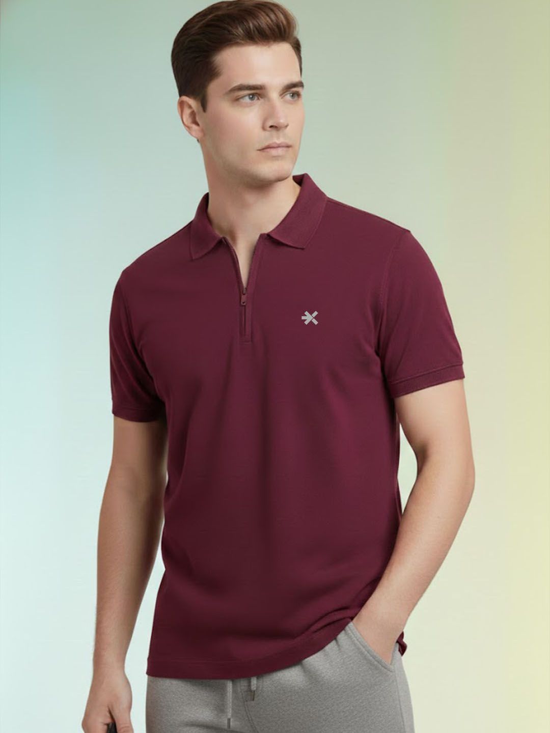 HRX by Hrithik Roshan Men Brand Logo Polo Collar T-shirt