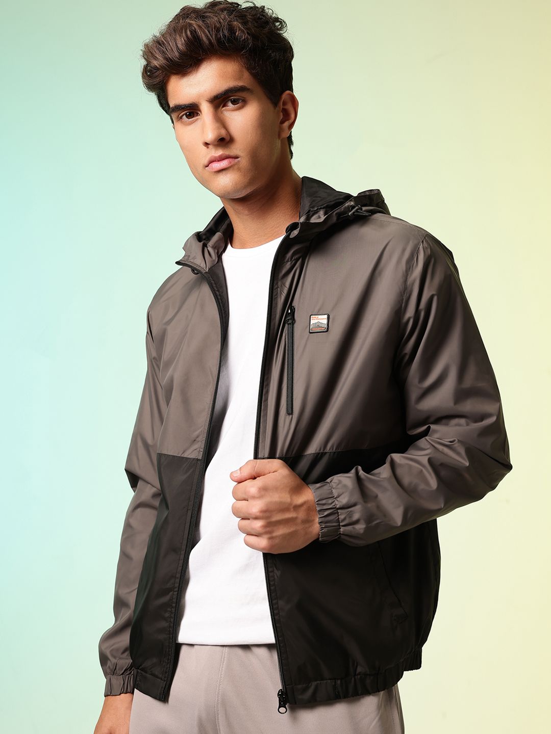 HRX by Hrithik Roshan Colourblocked Hooded Rapid-Dry Outdoor Sporty Jacket
