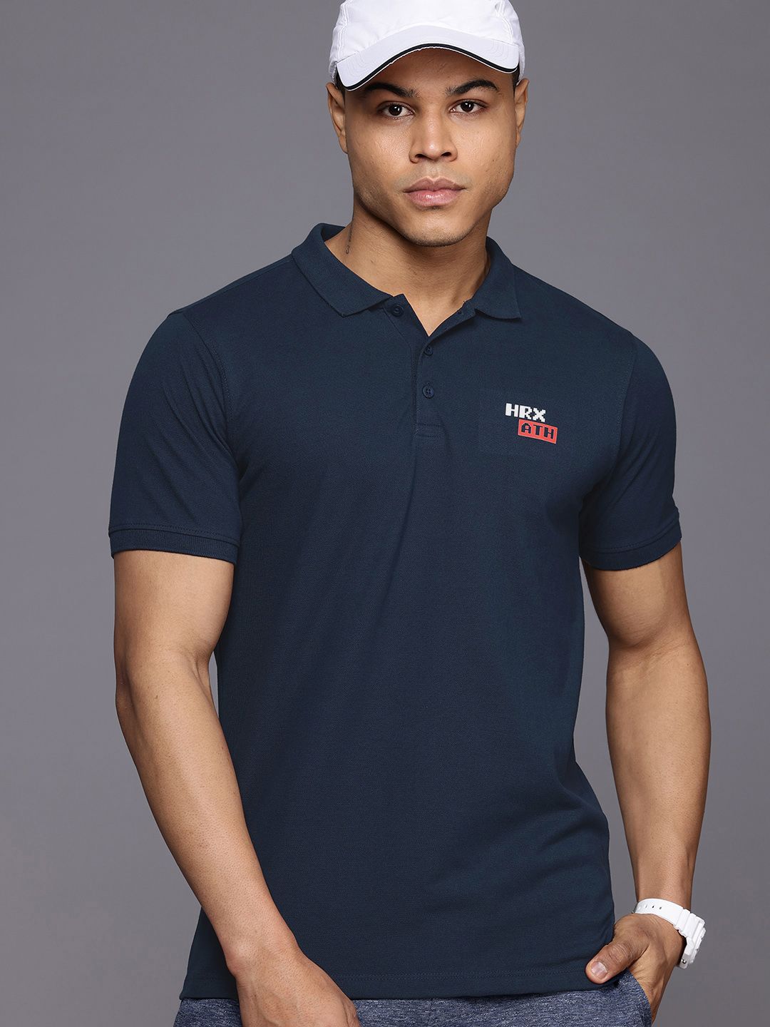 HRX by Hrithik Roshan Men Polo Collar Cotton T-shirt