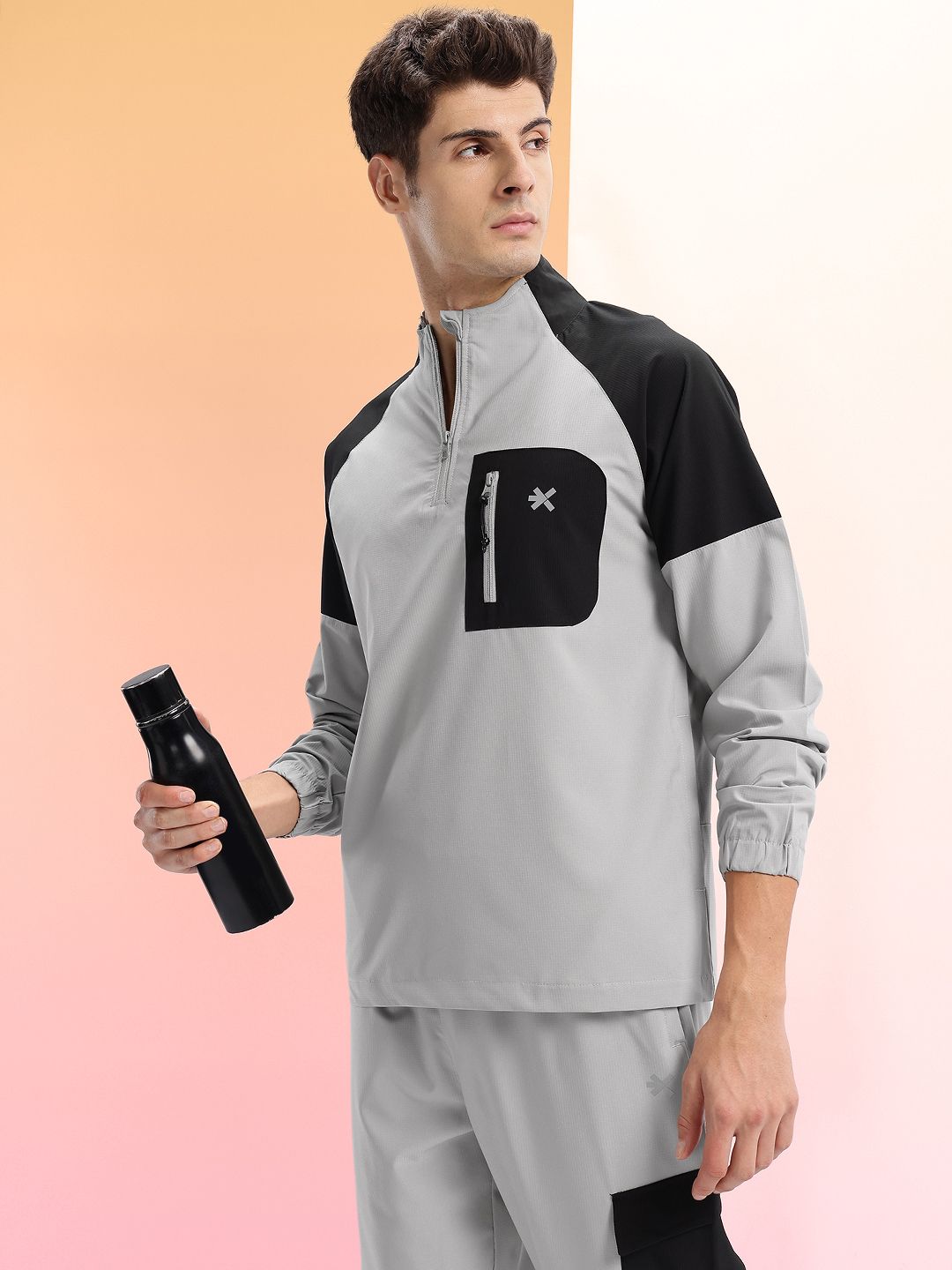 HRX by Hrithik Roshan Rapid-Dry Colourblocked Running Tracksuit
