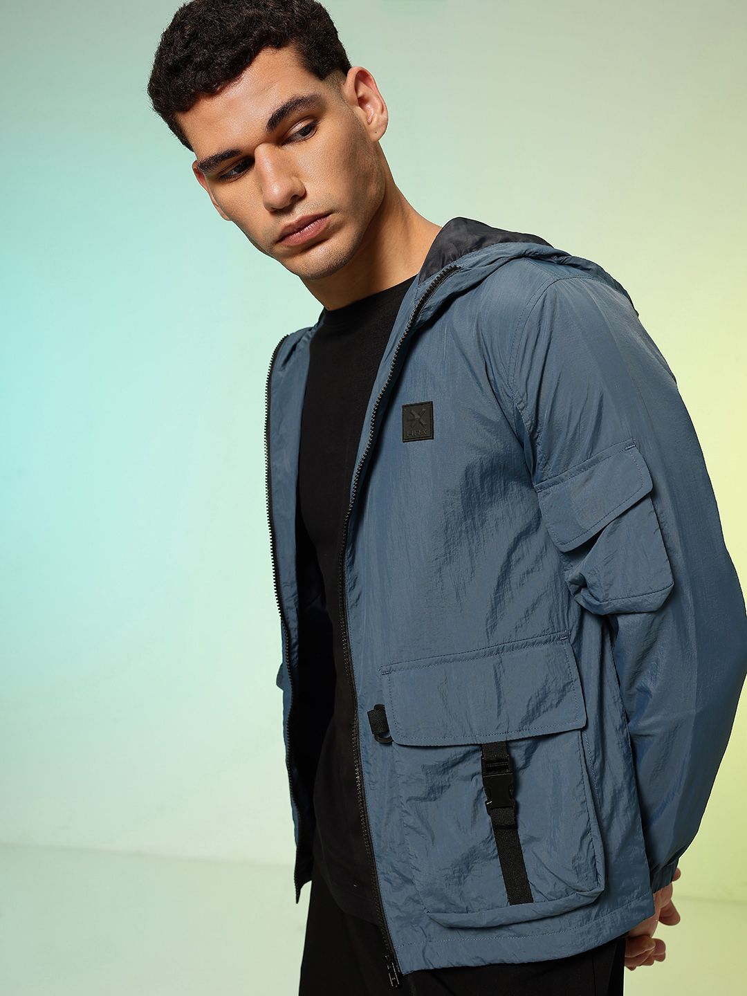HRX by Hrithik Roshan Utility Pockets Hooded Tailored Jacket