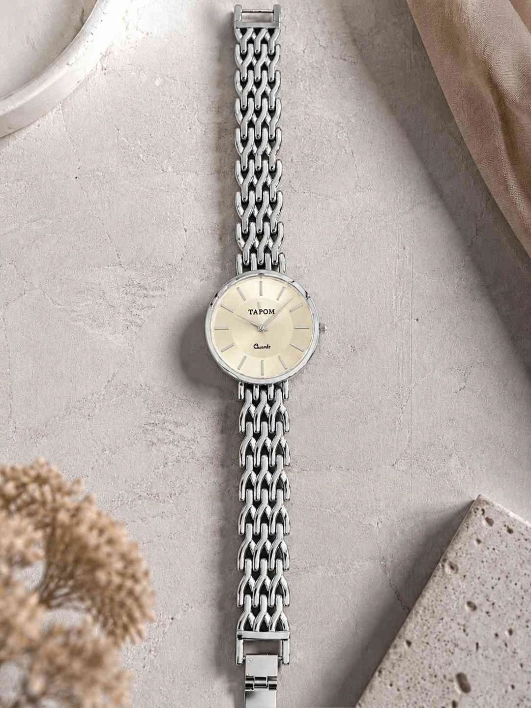 TAPOM TAPOM Women Dial & Bracelet Style Straps Analogue Watch TPM-ROUND-W-BRTL-NEW-SLV-07