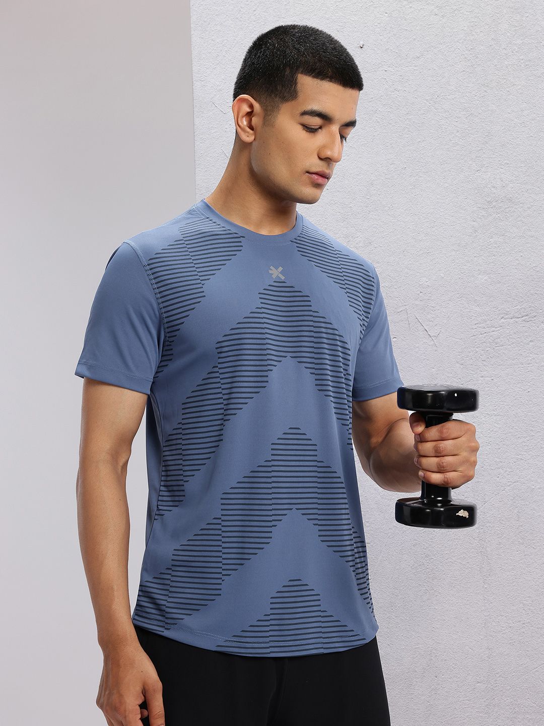 HRX by Hrithik Roshan Striped Rapid-Dry Training T-shirt
