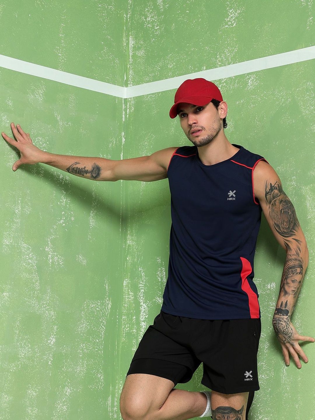 HRX by Hrithik Roshan Brand Logo Colourblocked Gym Vest