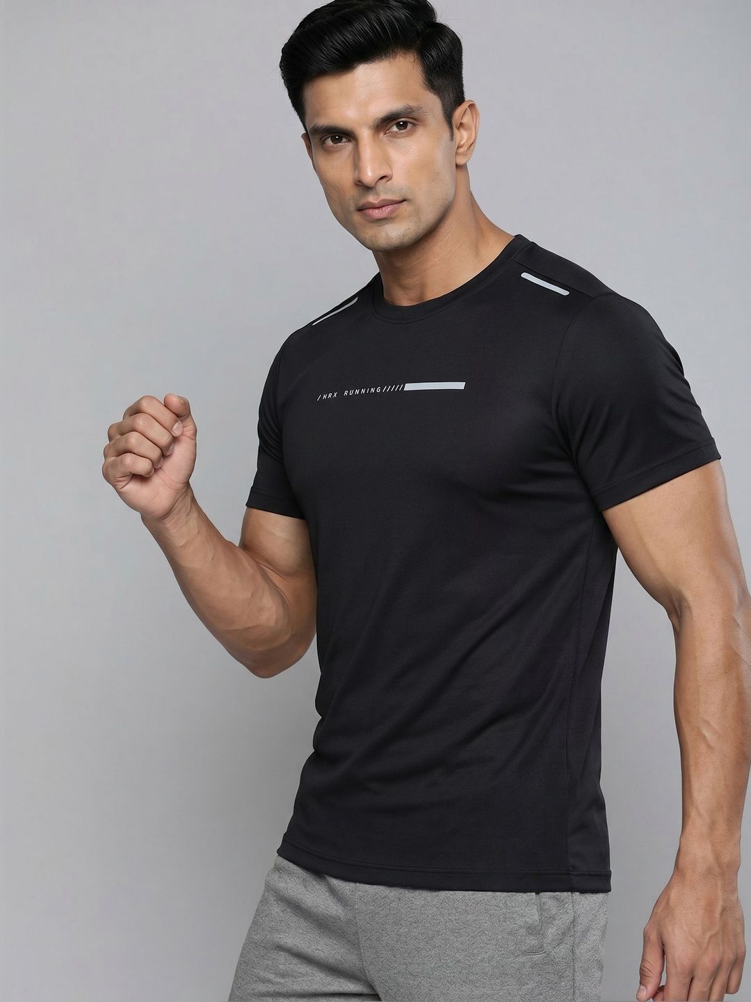 HRX by Hrithik Roshan Men Typography Printed Round Neck Short Sleeves T-shirt