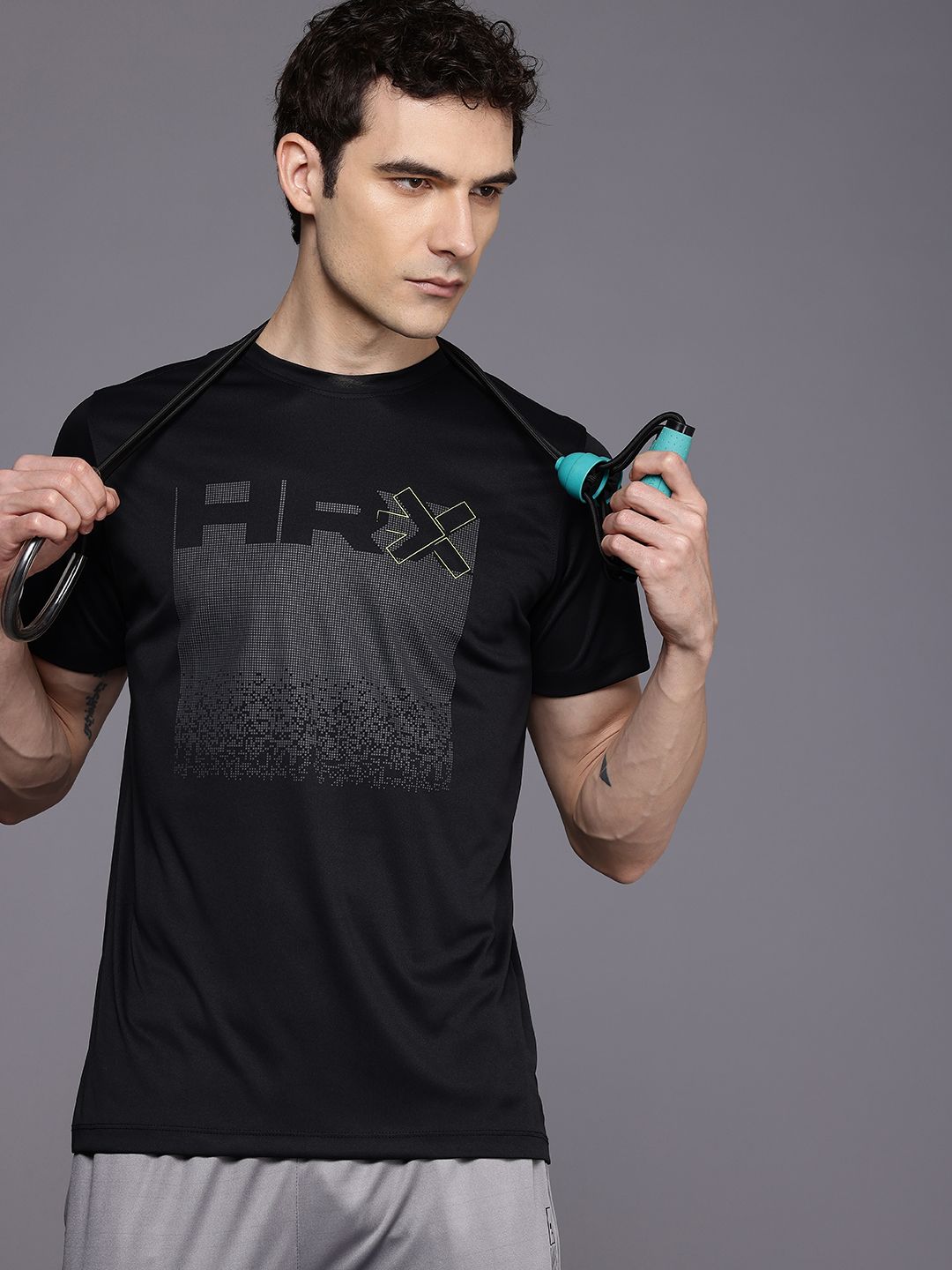 HRX by Hrithik Roshan Graphic Printed Rapid-Dry Antimicrobial Training Sports T-shirt