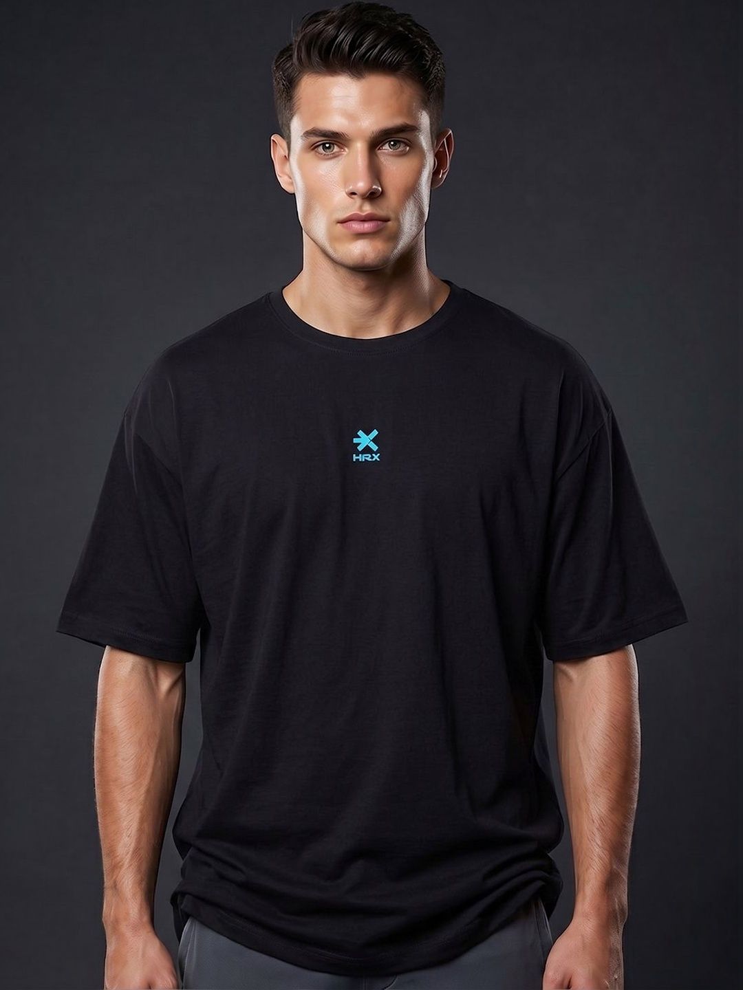 HRX by Hrithik Roshan Brand Logo Printed Pure Cotton T-shirt