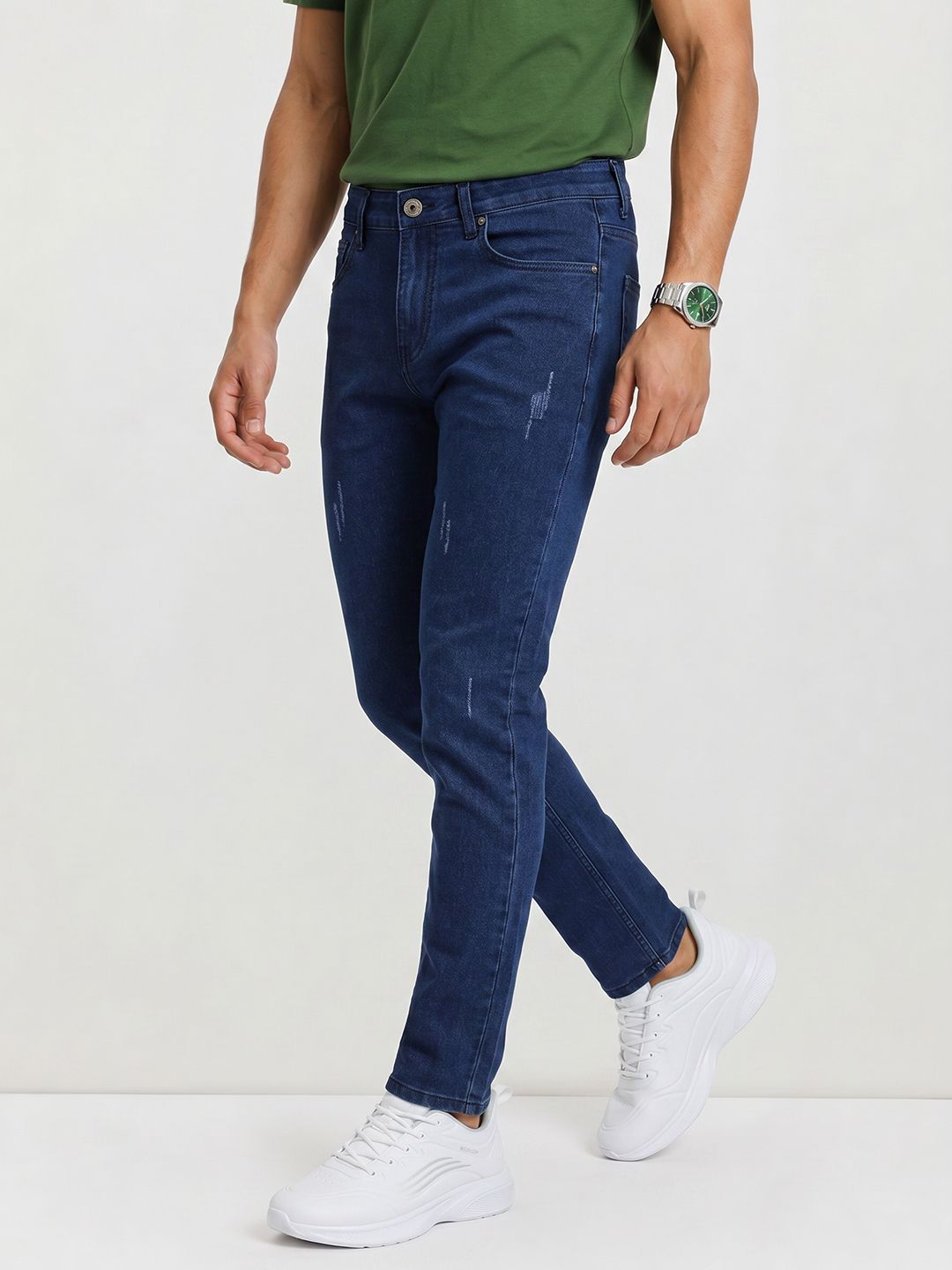 The Roadster Life Co. Men Slim Fit Low Distress Stretchable Jeans
