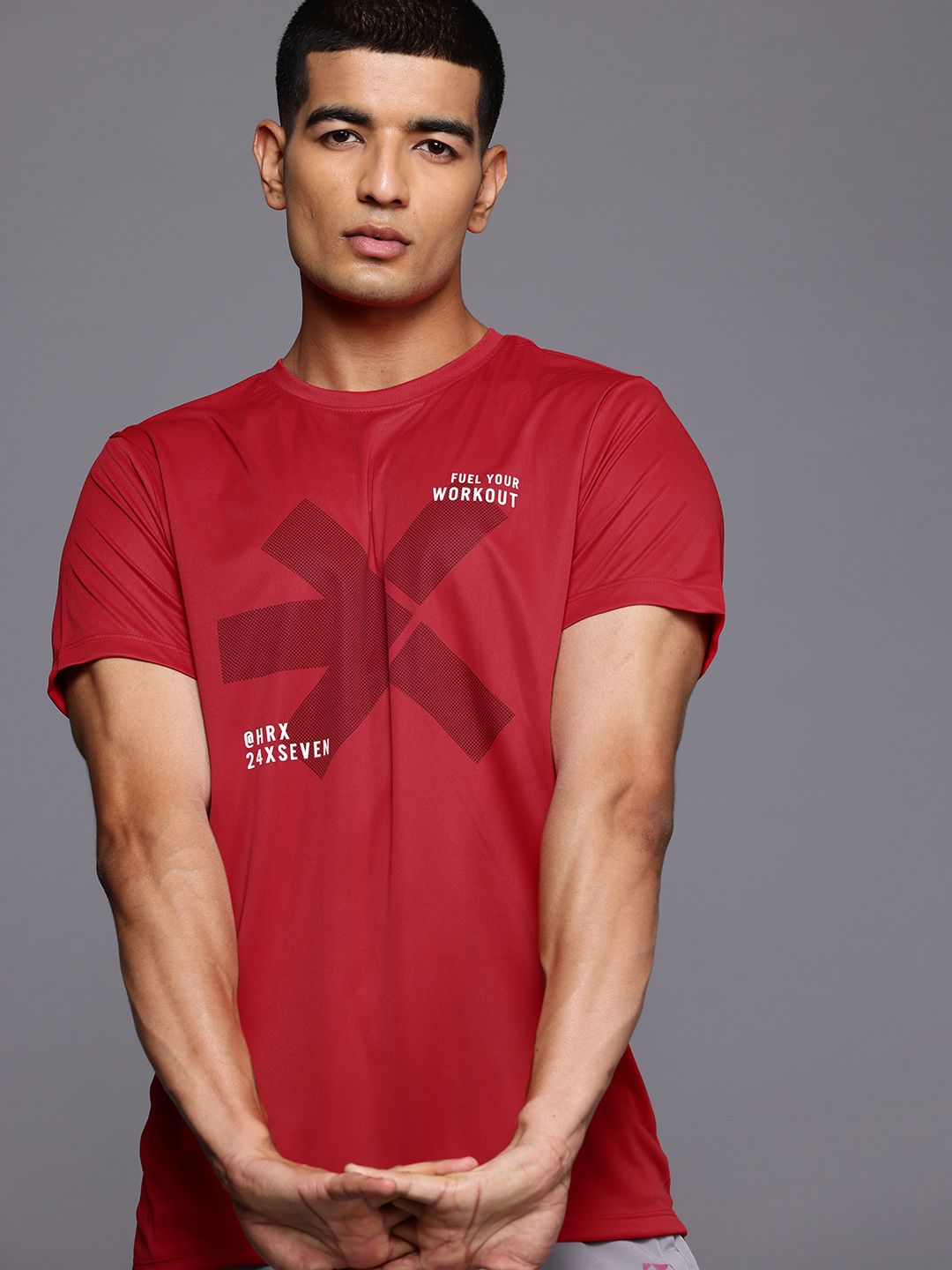 HRX by Hrithik Roshan Brand Logo Printed Training T-shirt