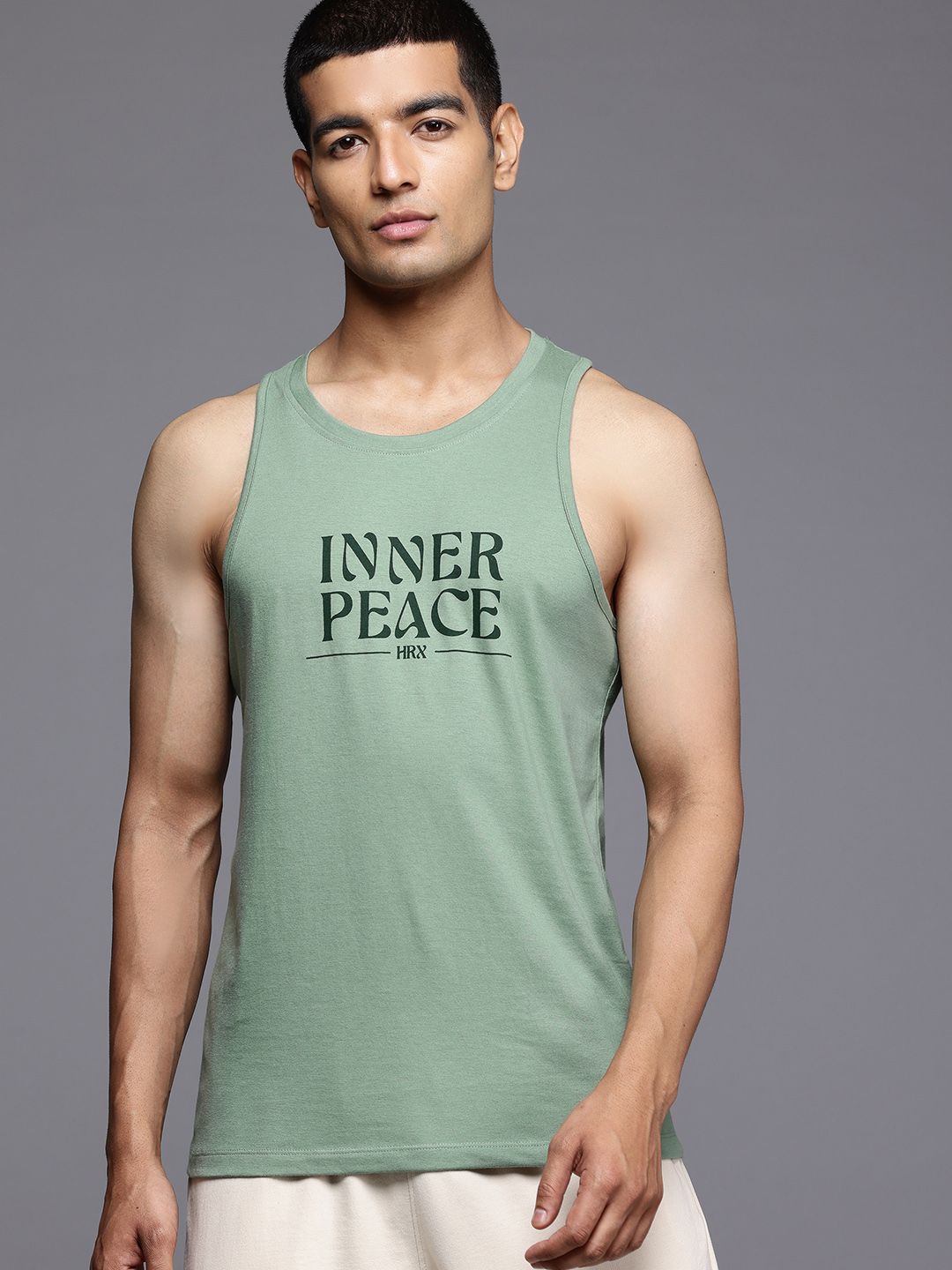 HRX by Hrithik Roshan Typography Printed Yoga T-shirt