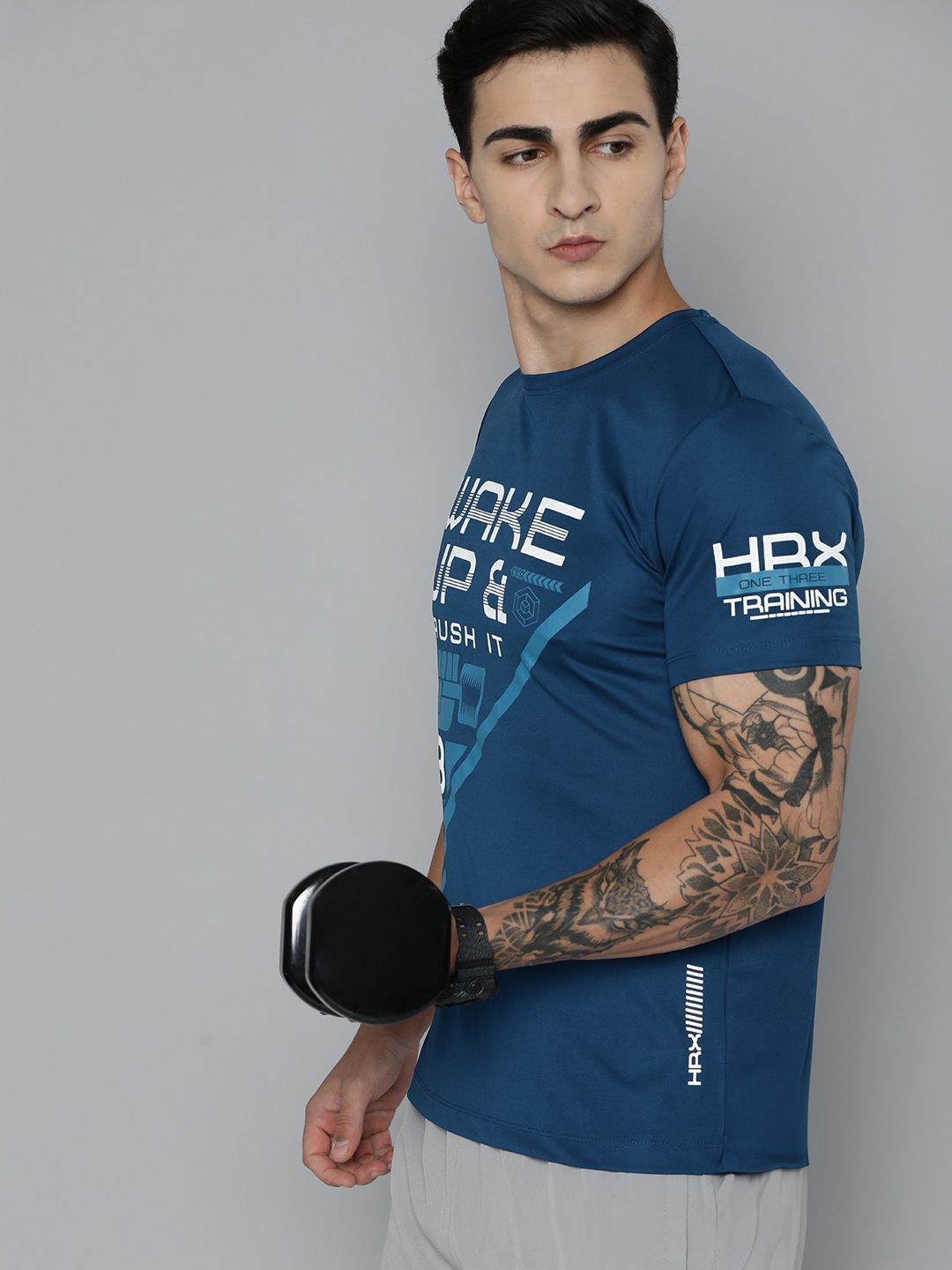 HRX by Hrithik Roshan Typography Printed Rapid-Dry Training T-shirt