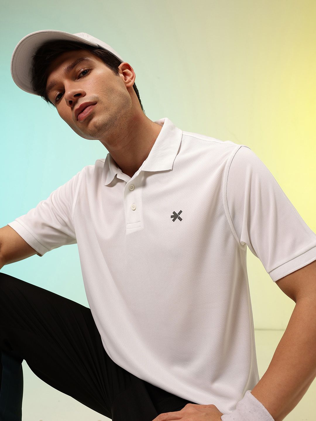 HRX by Hrithik Roshan Brand Logo Printed Polo Collar Rapid Dry T-shirt