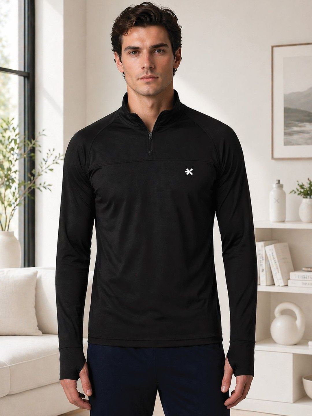 HRX by Hrithik Roshan Men Brand Logo High Neck T-shirt