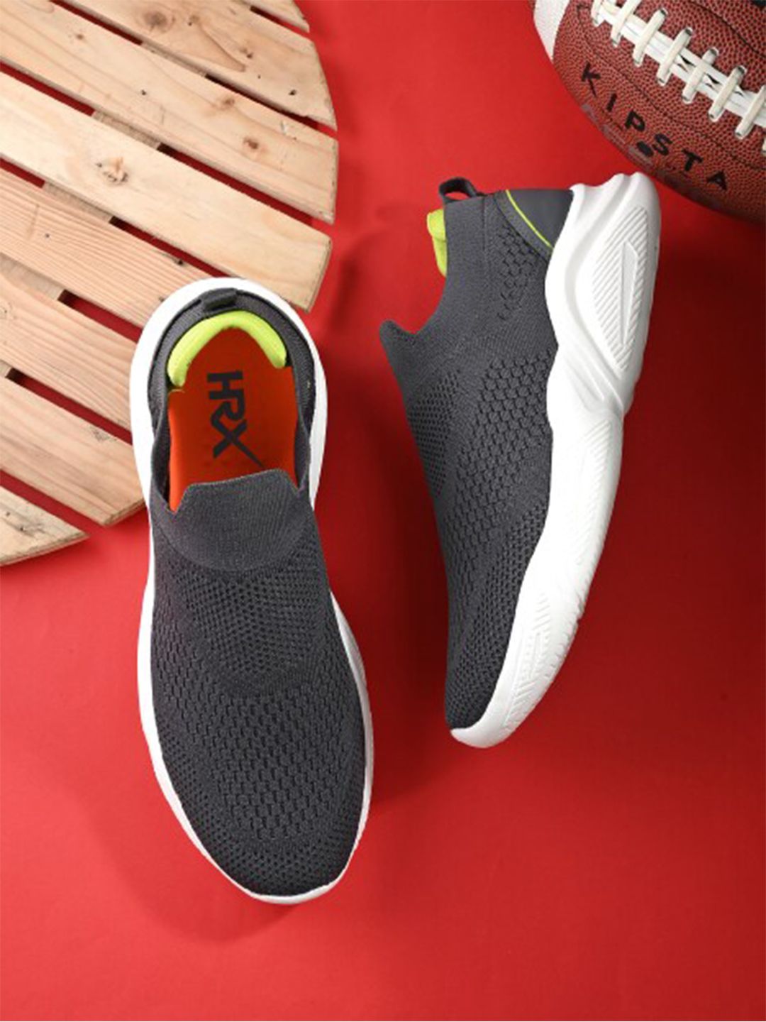 HRX by Hrithik Roshan Men Grey & White PU Foam Bounce Back Walking Shoes
