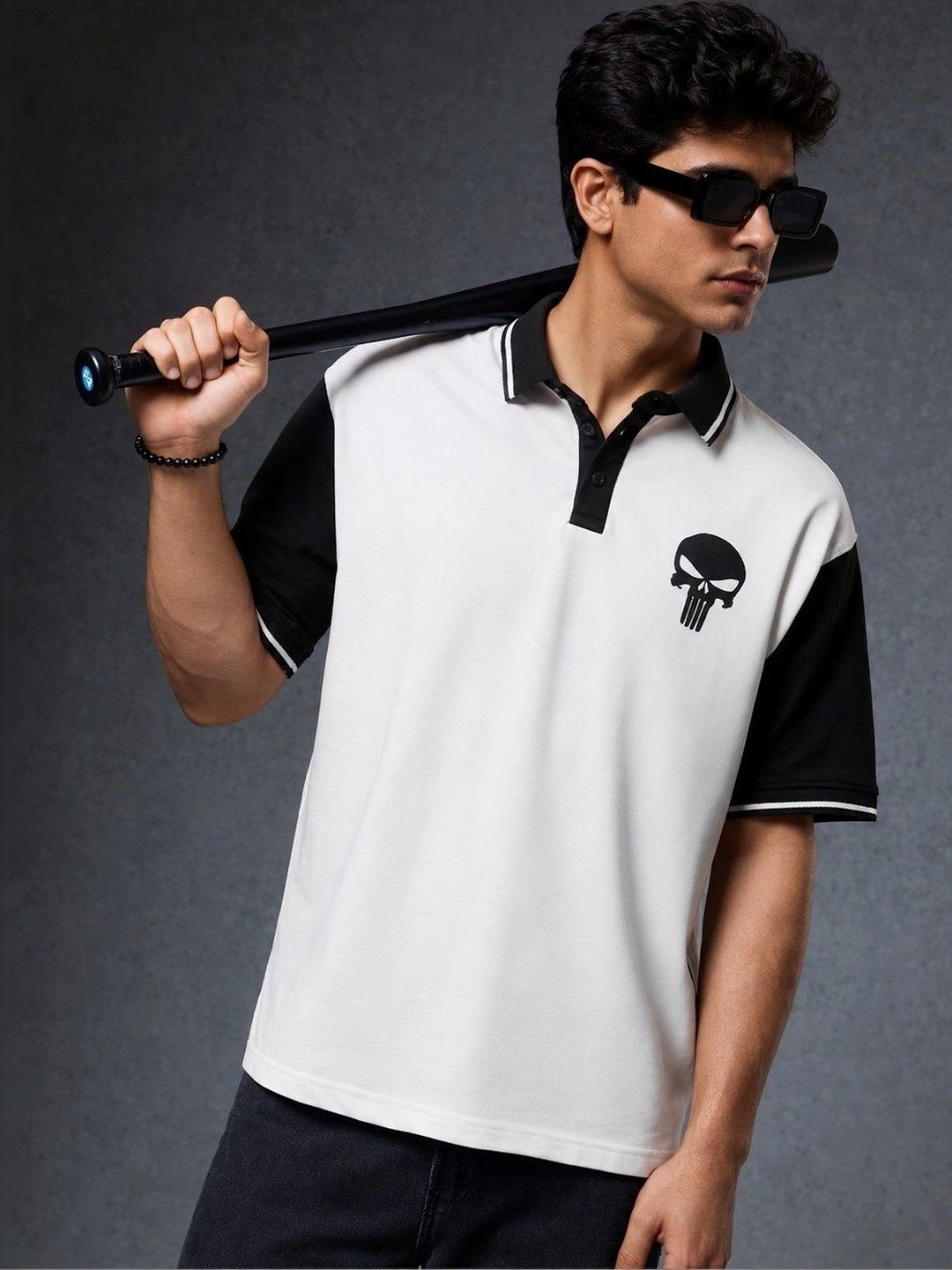 Bochike Bochike Men Brand Logo Colourblocked Polo Collar T-shirt