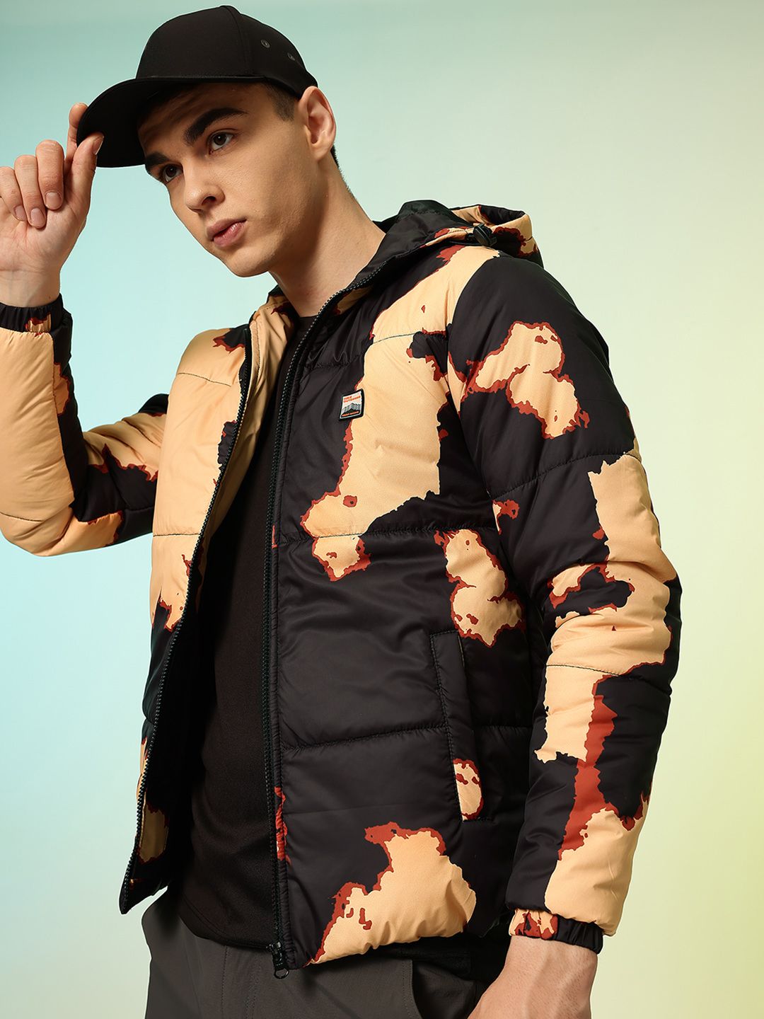 HRX by Hrithik Roshan Dyed Padded Hooded Outdoor Jacket