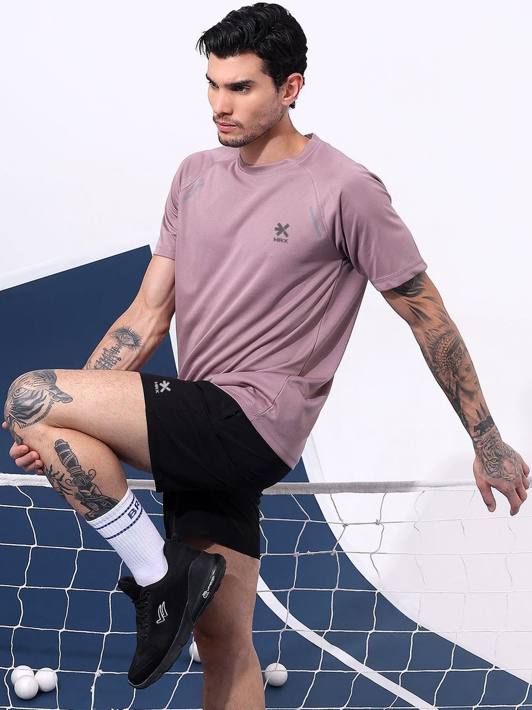 HRX by Hrithik Roshan Brand Logo Round Neck Gym T Shirt