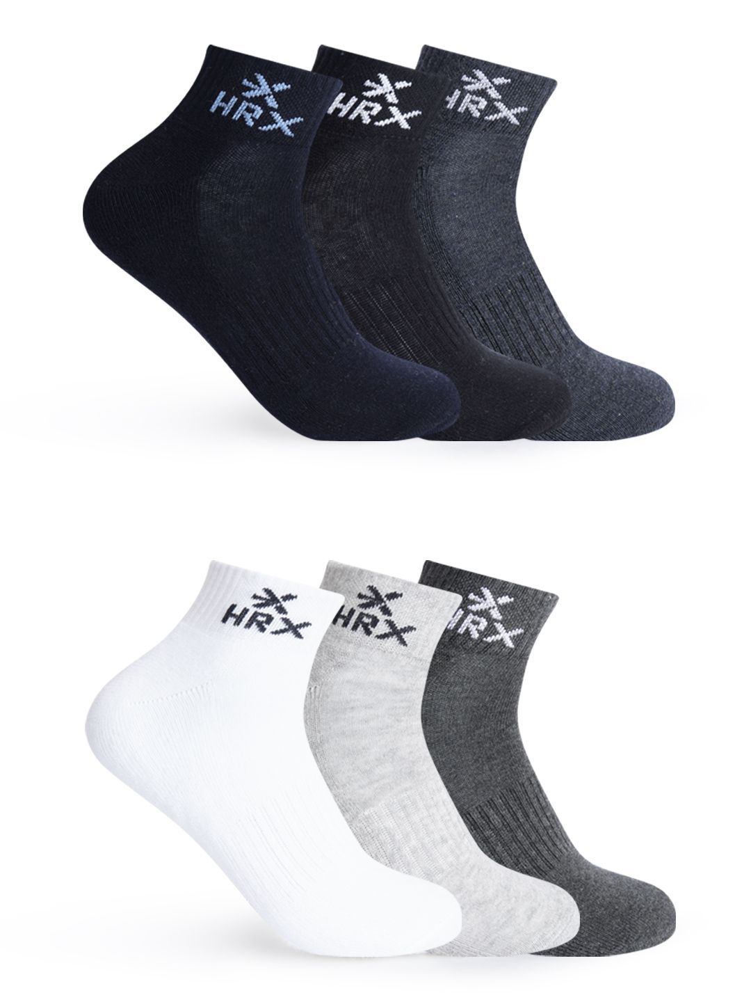 HRX by Hrithik Roshan Men Pack Of 6 Ankle-Length Cotton Socks