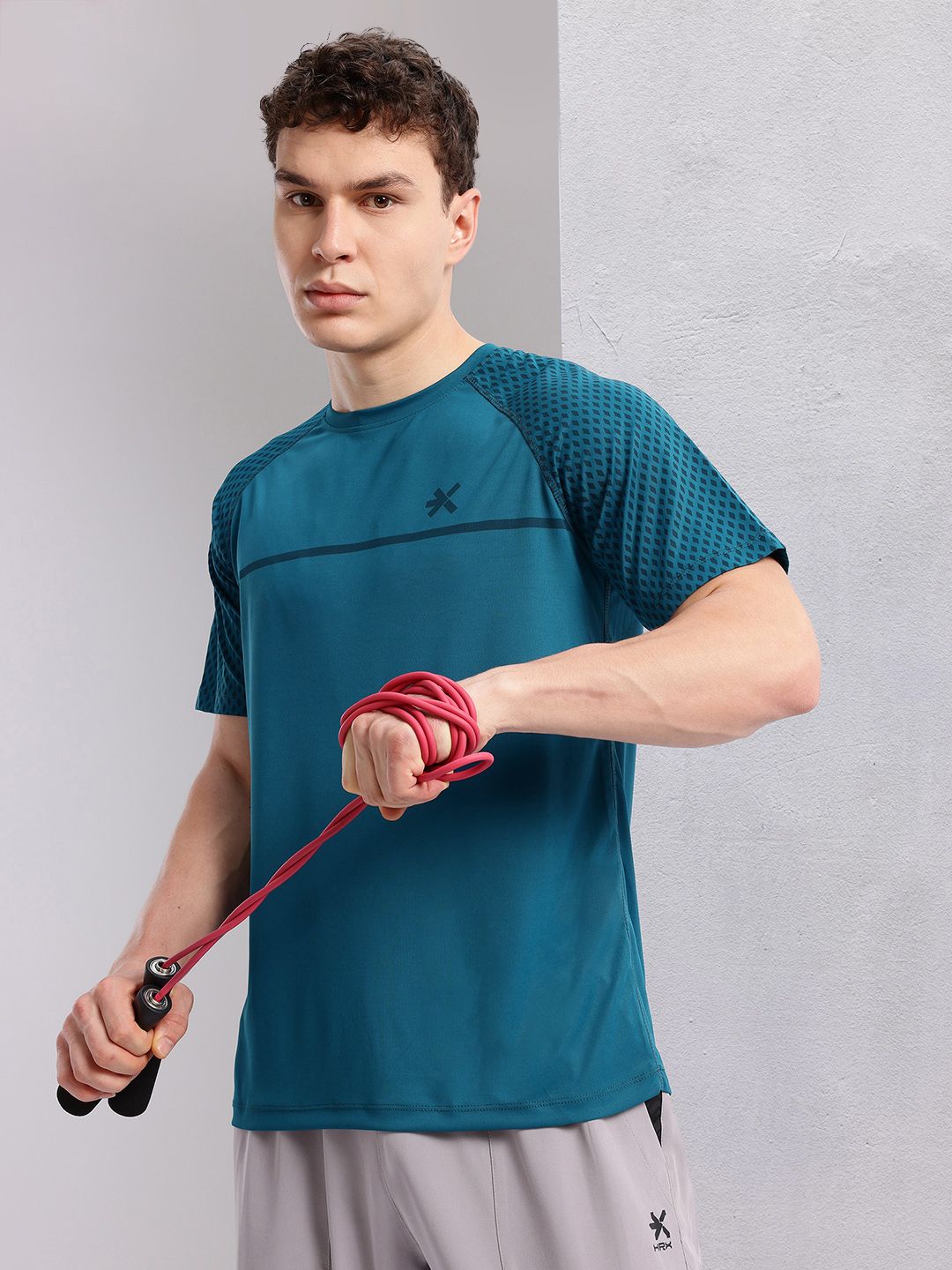 HRX by Hrithik Roshan Striped Rapid-dry Training T-shirt