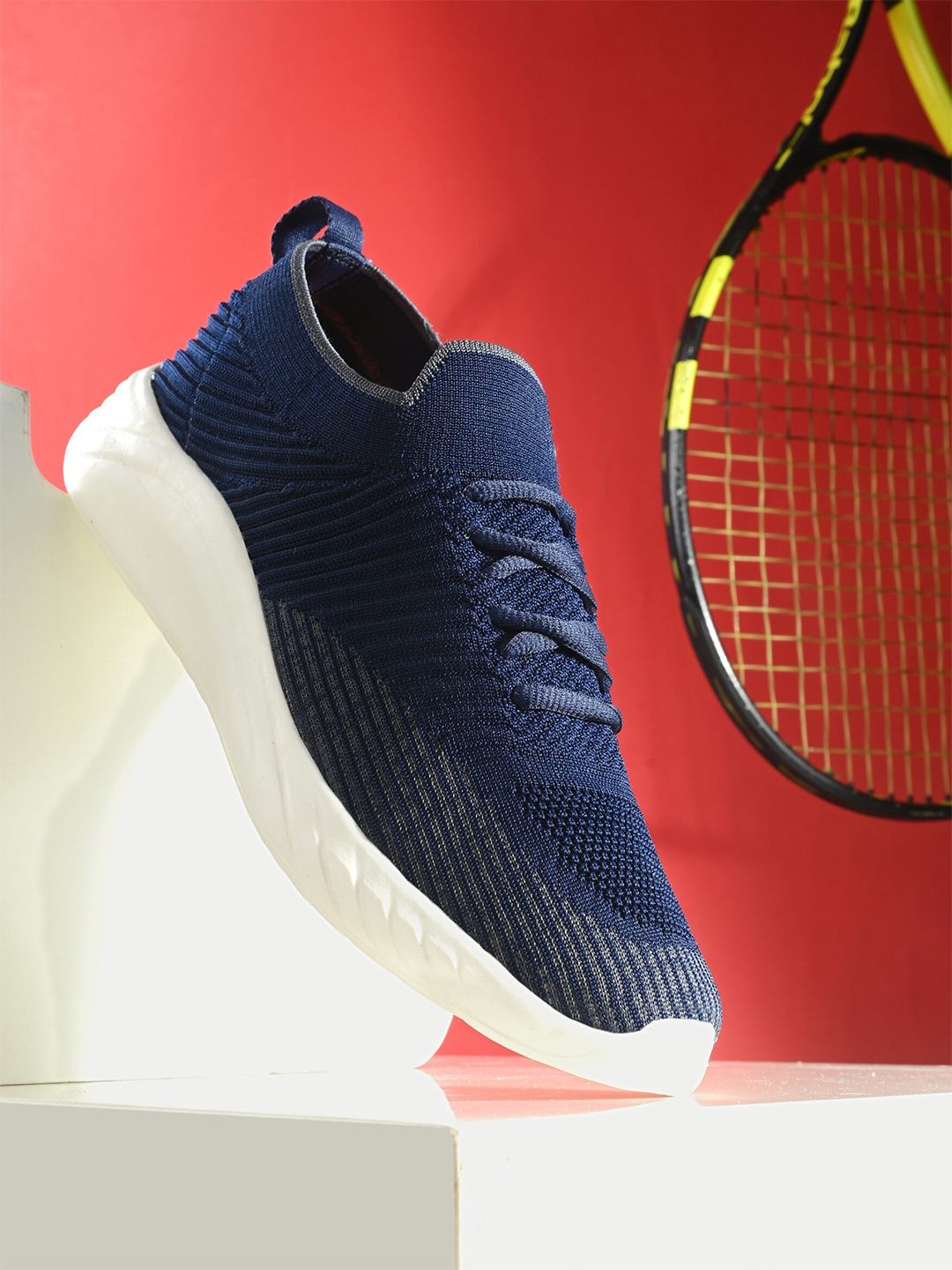 HRX by Hrithik Roshan Men Mesh Memory Foam Walking Lace-Up Non-Marking Shoes
