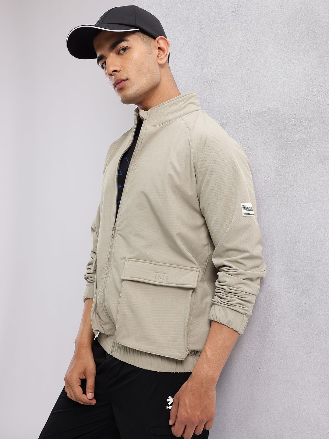 HRX by Hrithik Roshan Solid Mock Collar Bomber Jacket