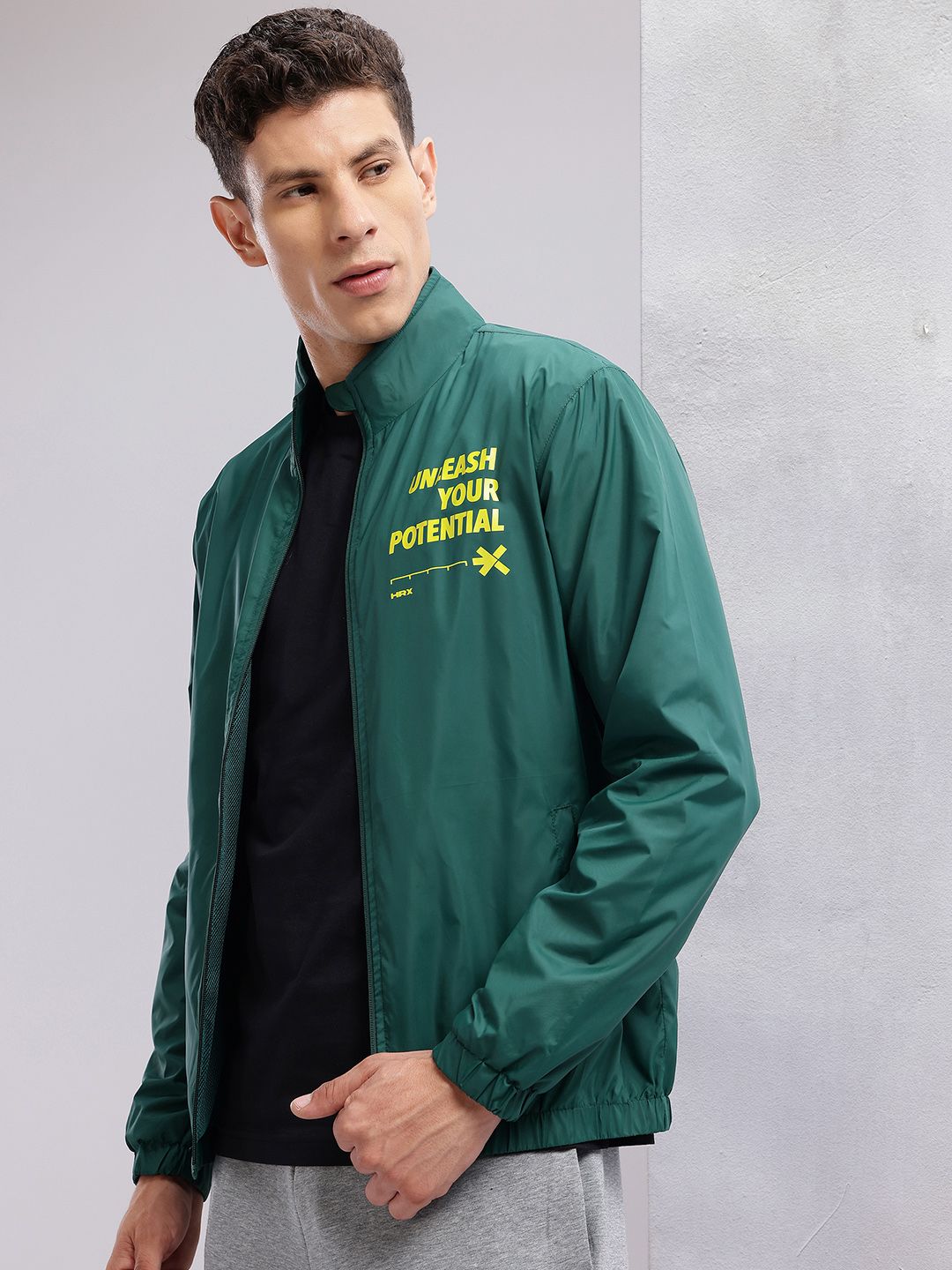 HRX by Hrithik Roshan Typography Print Lifestyle Jacket