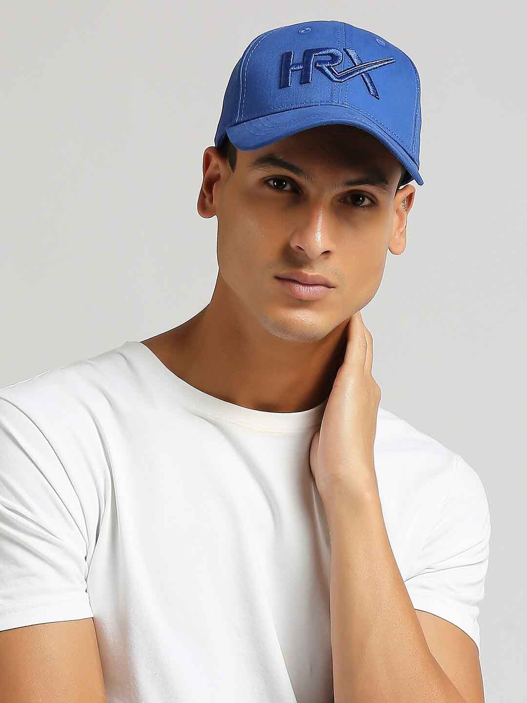 HRX by Hrithik Roshan Navy Blue Men Embroidered Cotton Baseball Cap