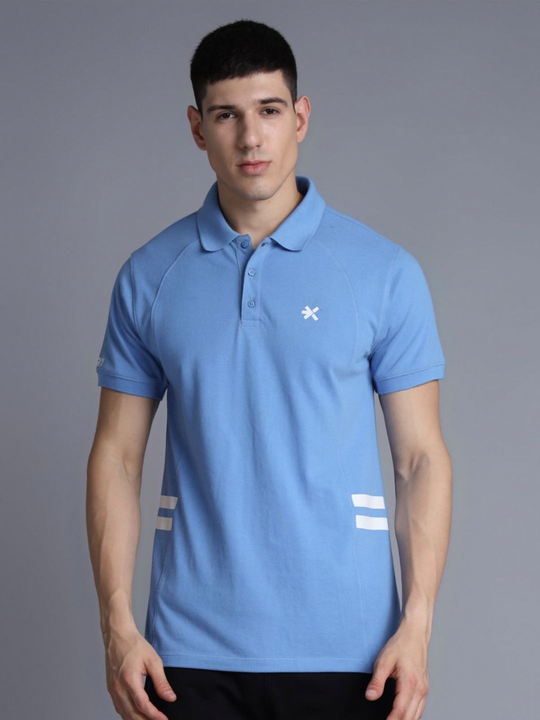 HRX by Hrithik Roshan Men Solid Polo Collar Cotton T-shirt