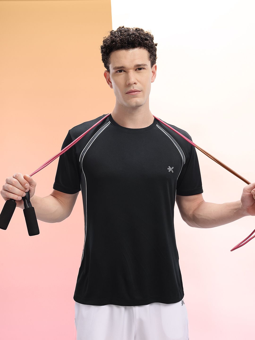 HRX by Hrithik Roshan Colorblocked Detail Paneled Rapid-Dry Training T-shirt