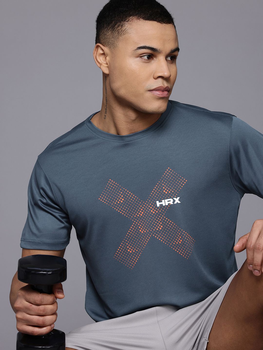 HRX by Hrithik Roshan Men Brand Logo Printed Training T-shirt