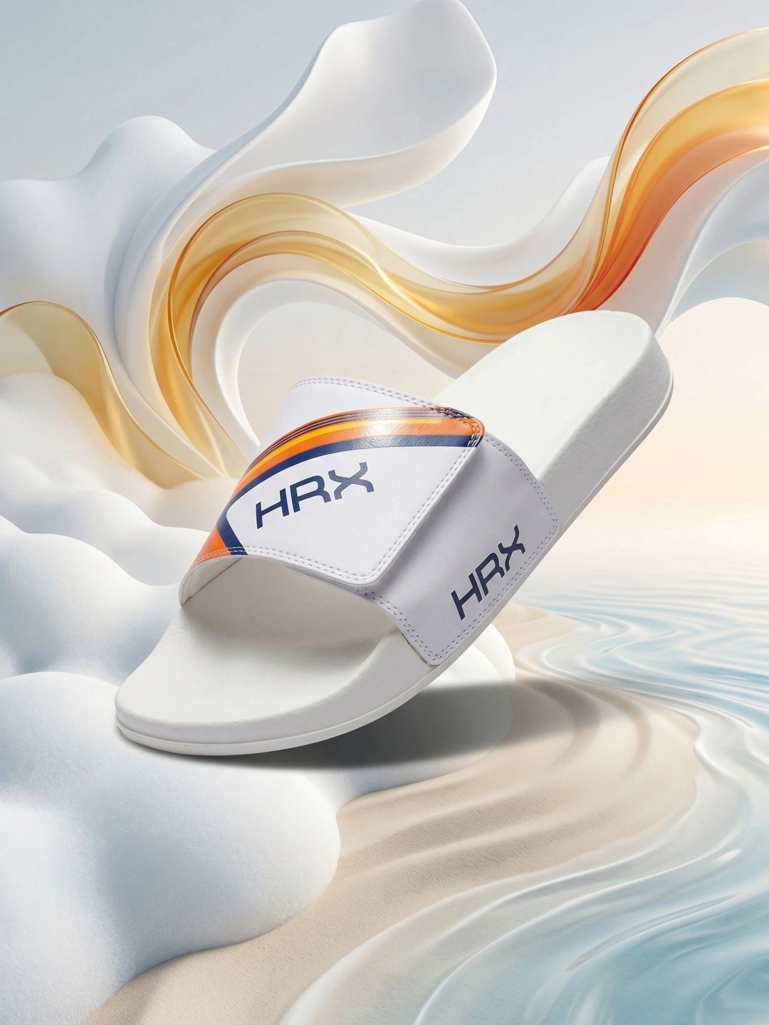 HRX by Hrithik Roshan Men Off White Printed Sliders