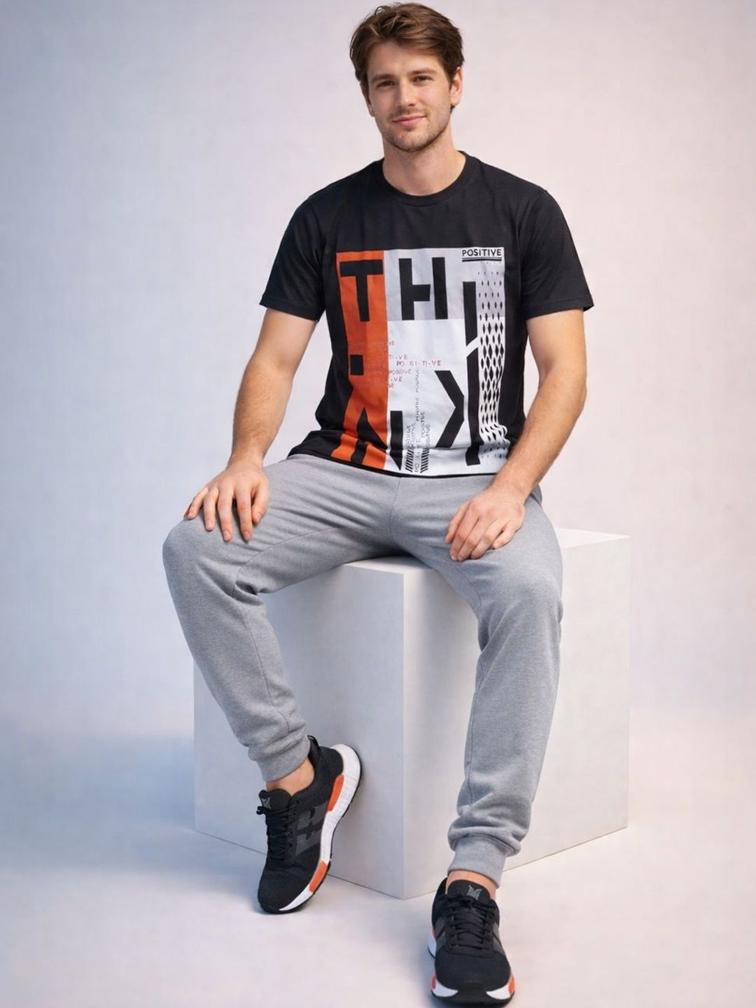 HRX by Hrithik Roshan Men Printed V-Neck T-shirt