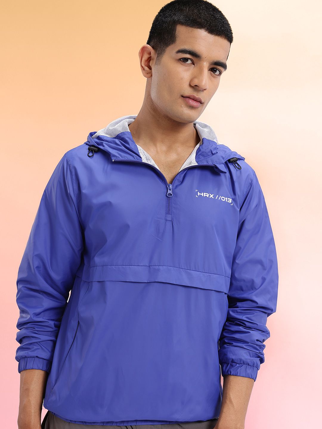 HRX by Hrithik Roshan Hooded Half-Zipper Lifestyle Bomber Jacket