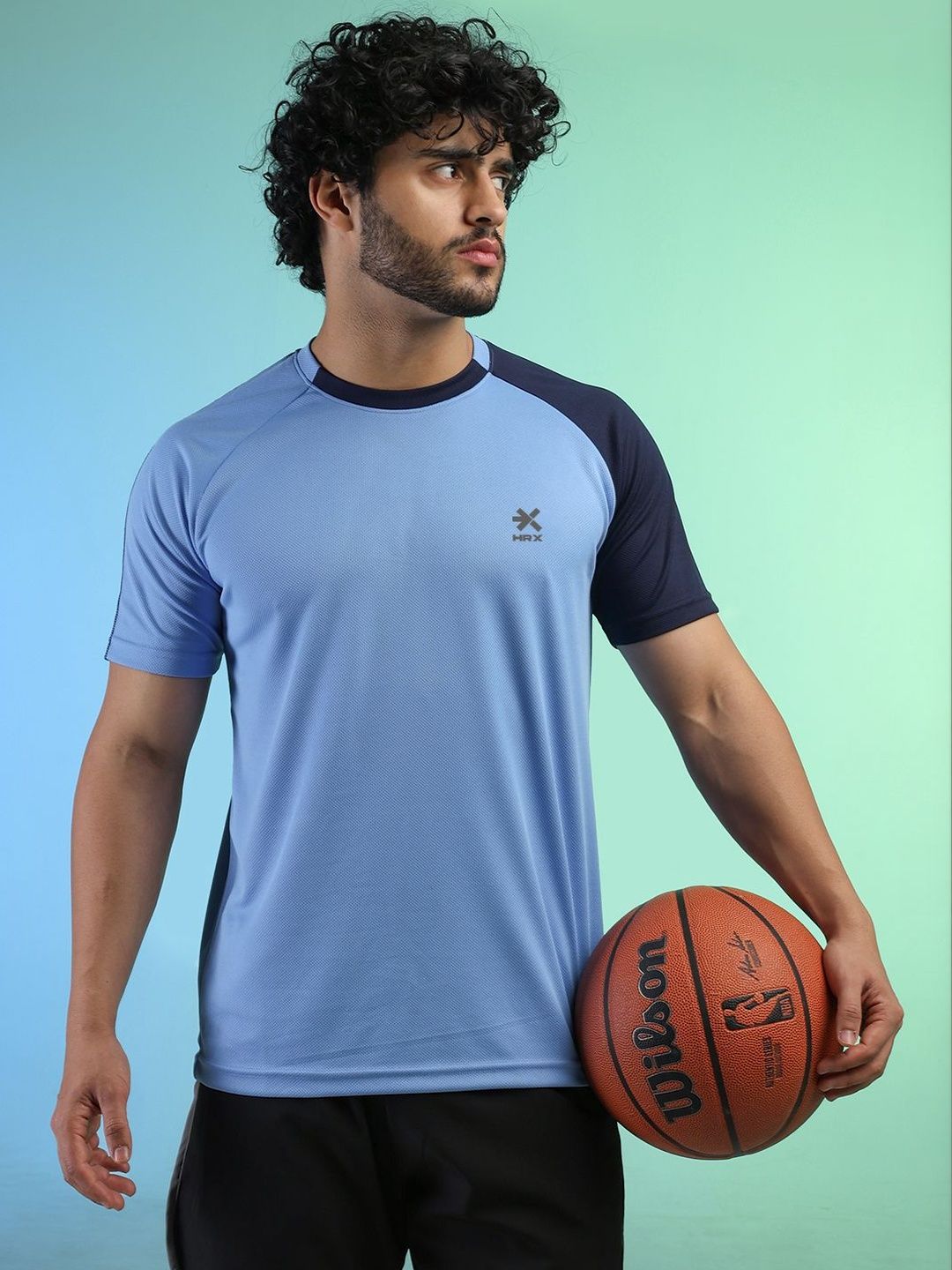 HRX by Hrithik Roshan Men Brand Logo Colourblocked T-shirt