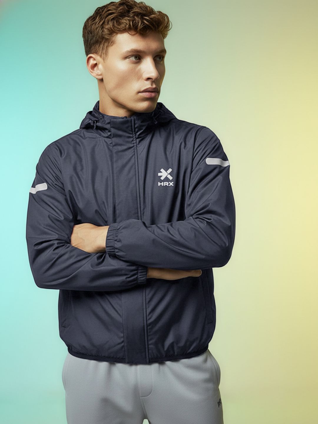 HRX by Hrithik Roshan Brand Logo Printed Sporty Jacket