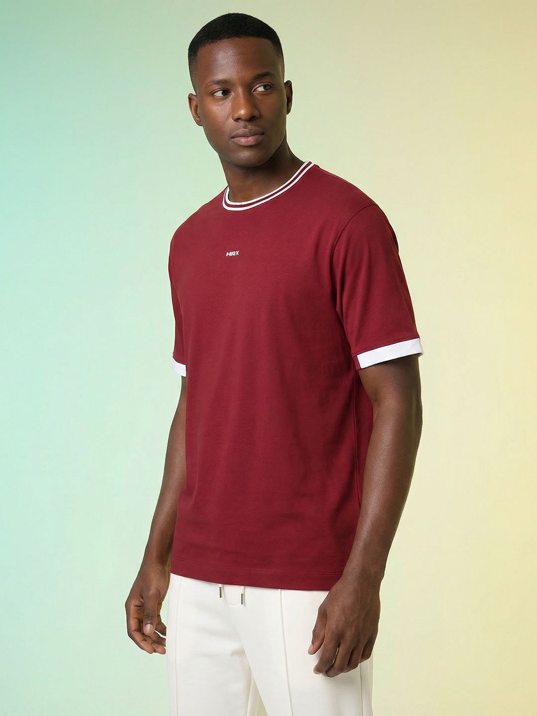 HRX by Hrithik Roshan Relaxed Fit Round Neck Pure Cotton T-shirt