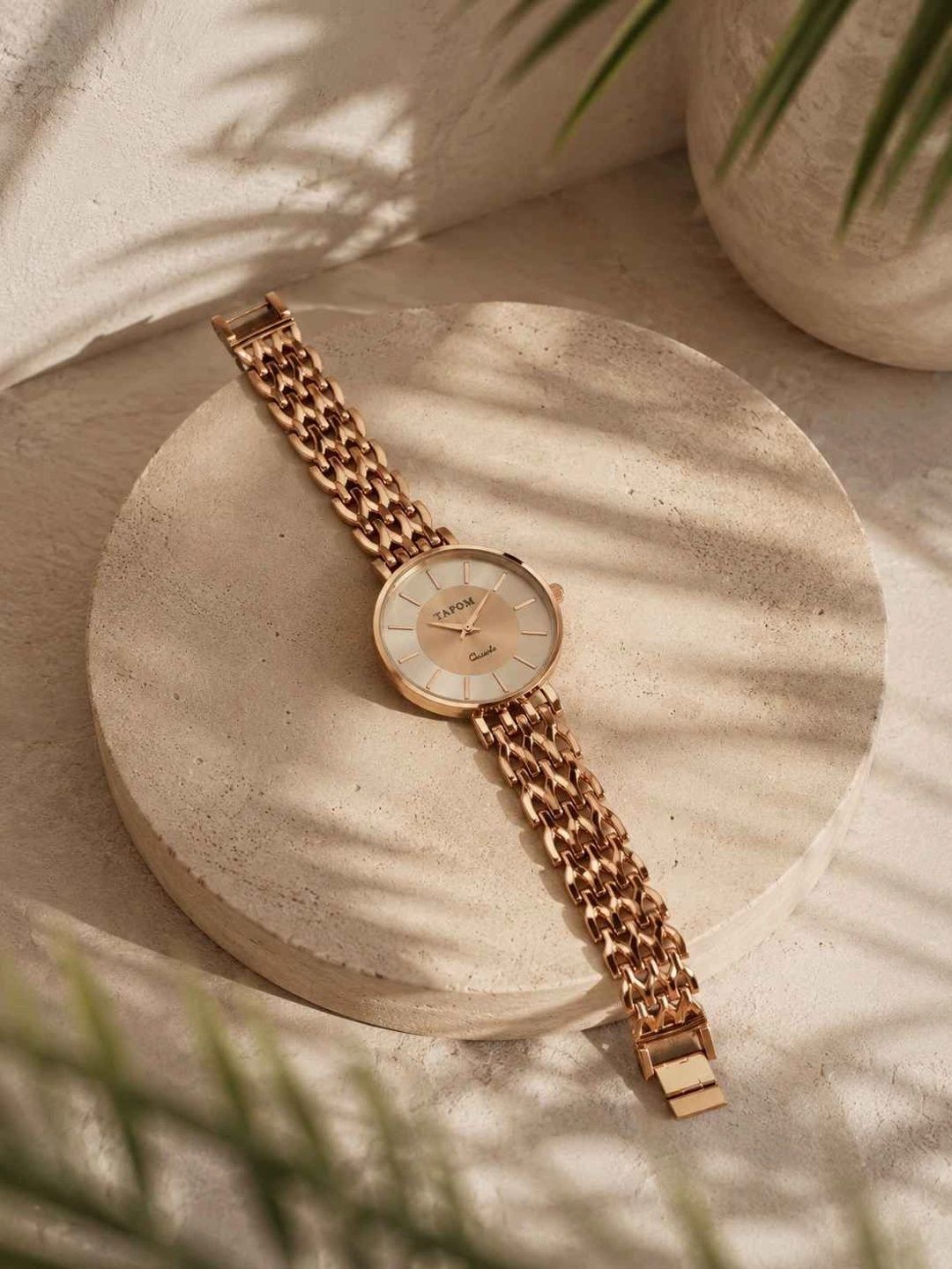 TAPOM TAPOM Women Dial & Bracelet Style Straps Analogue Watch TPM-ROUND-W-BRTL-NEW-ROSE-04