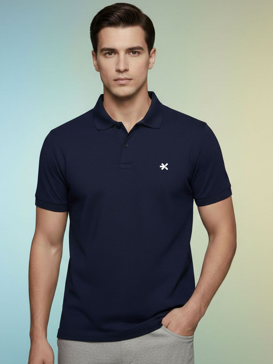 HRX by Hrithik Roshan Men Brand Logo Polo Collar T-shirt
