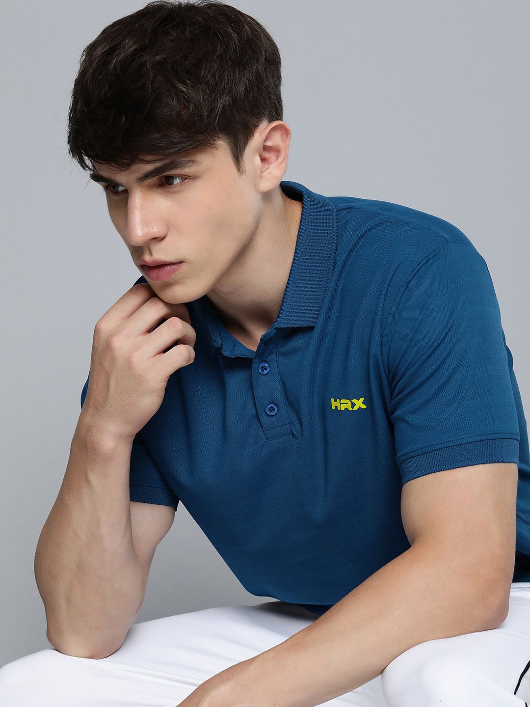 HRX by Hrithik Roshan Brand Logo Polo Collar T-shirt