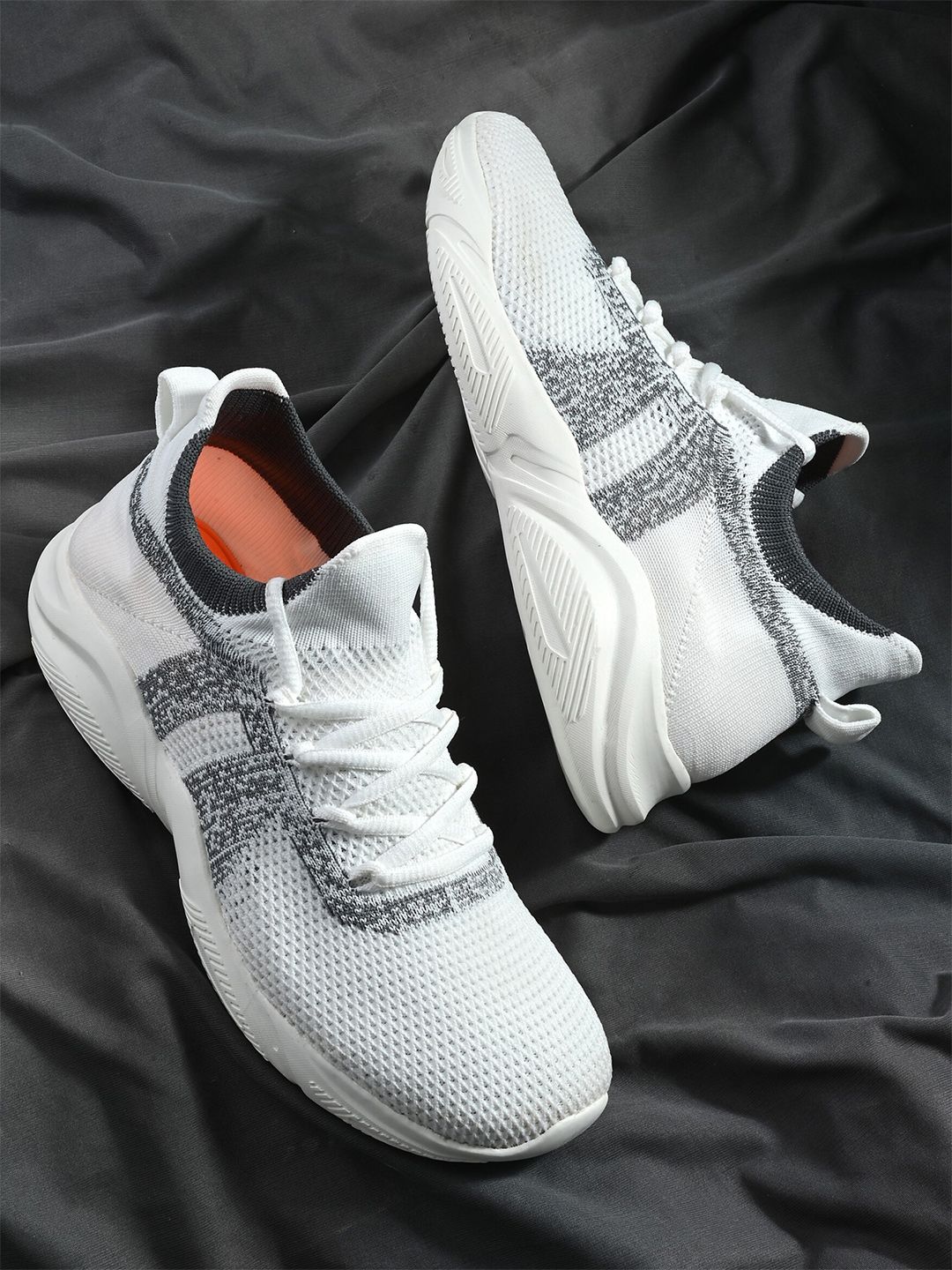 HRX by Hrithik Roshan Men White And Grey Memory Foam Non-Marking Running Shoes