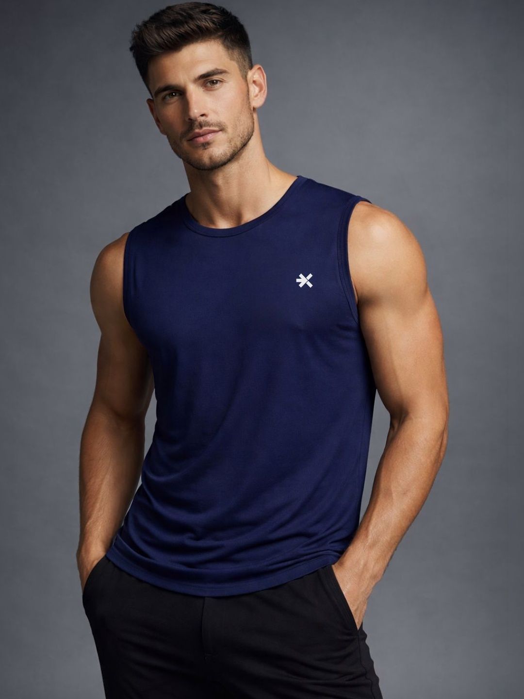 HRX by Hrithik Roshan Men Solid Sleeveless Gym Innerwear Vests