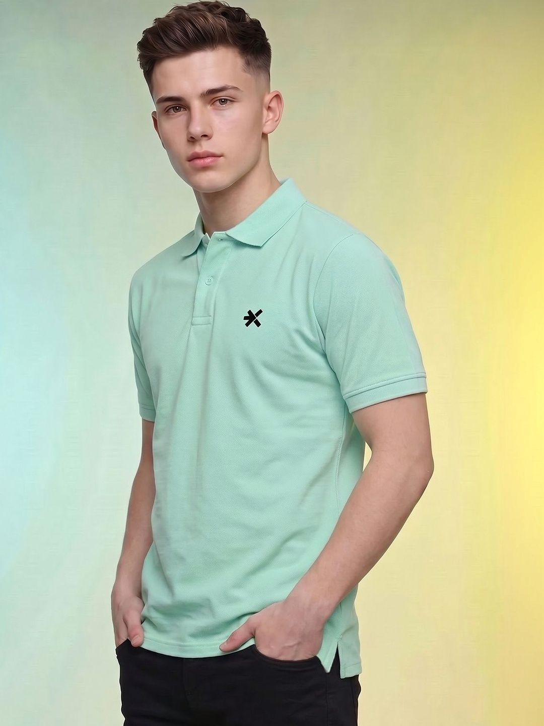 HRX by Hrithik Roshan Men Brand Logo Polo Collar T-shirt
