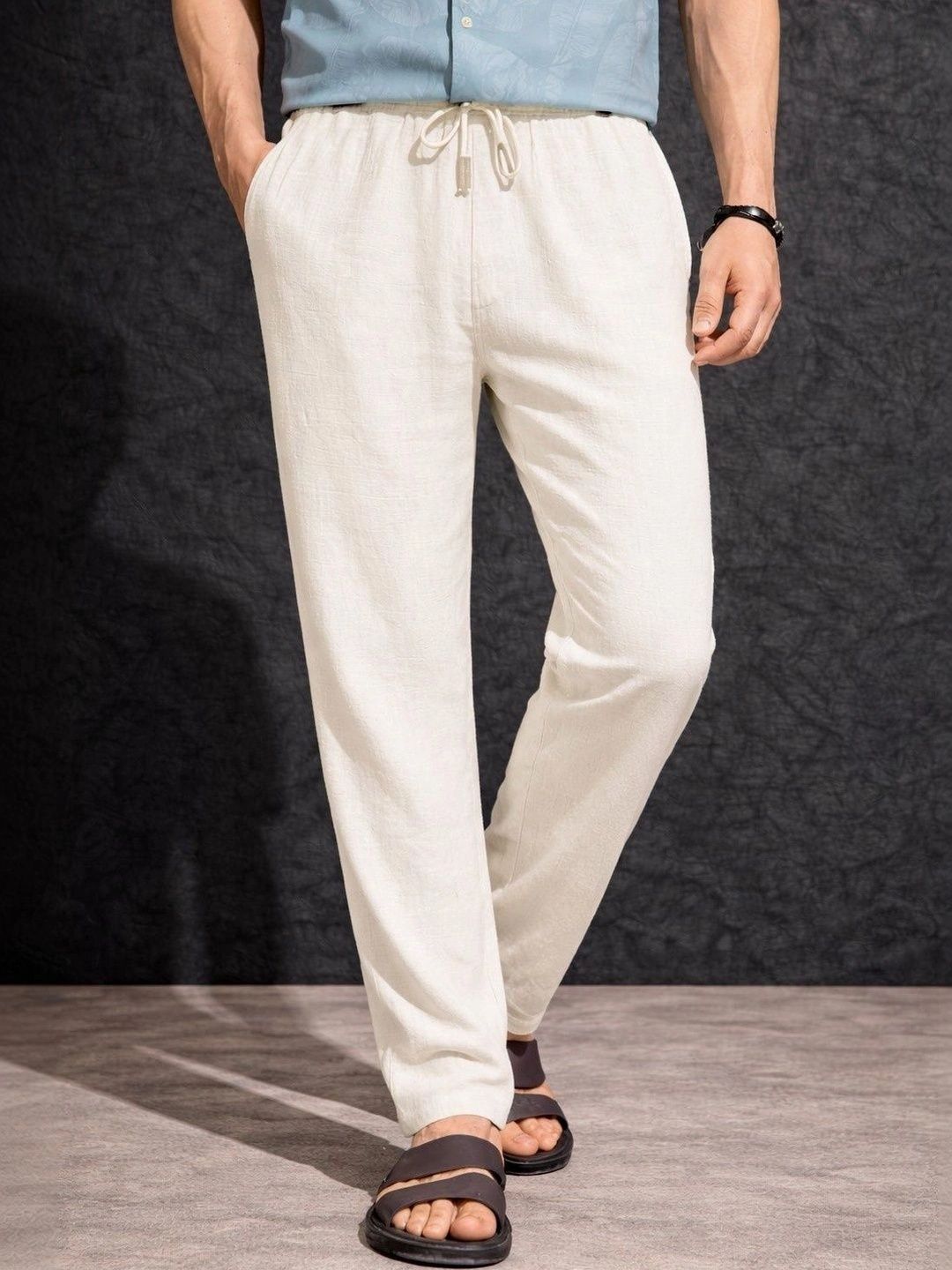 The Roadster Lifestyle Co. Mid Rise Cotton Trousers